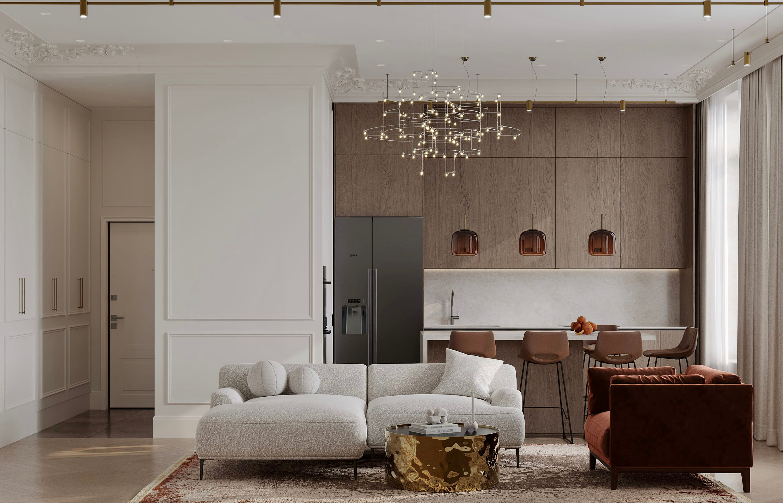 Нагатино Айленд 85 м². 3D Визуализация интерьера