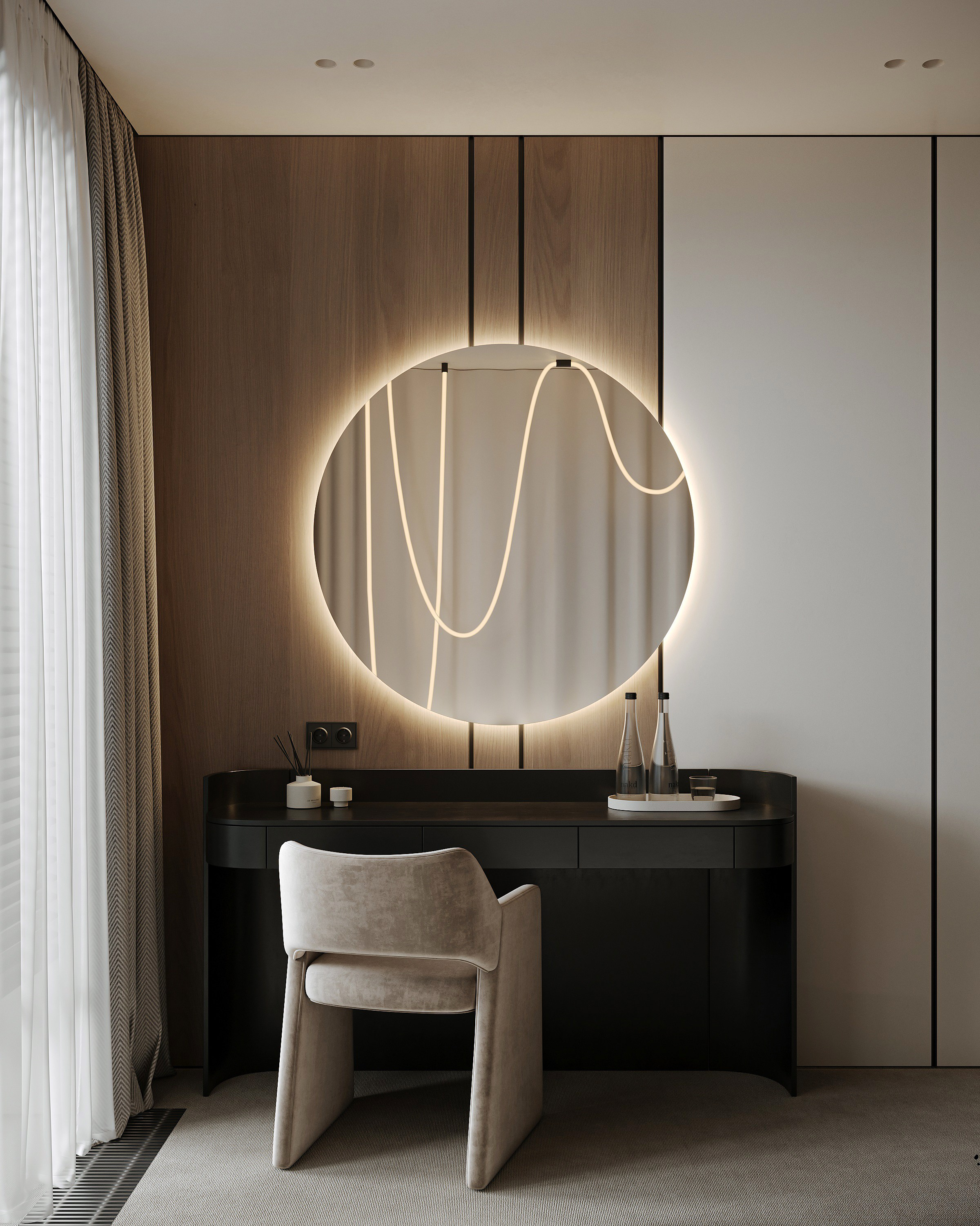 Макияжная зона в спальне