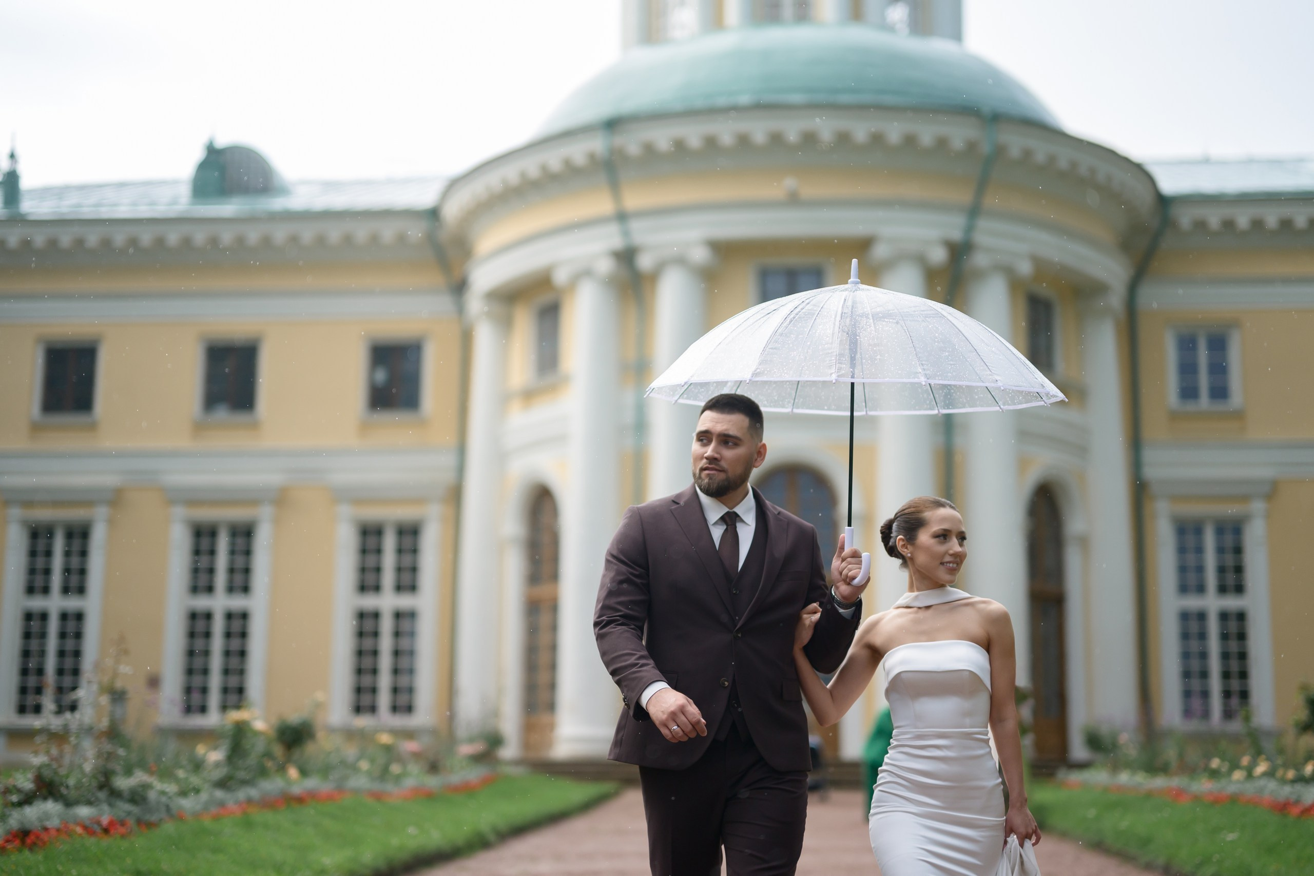 Свадьба для двоих Ксении и Даниила. Регистрация брака в ЗАГСе Крокус сити холла, прогулка в усадьбе Архангельское. Semerlina.ru