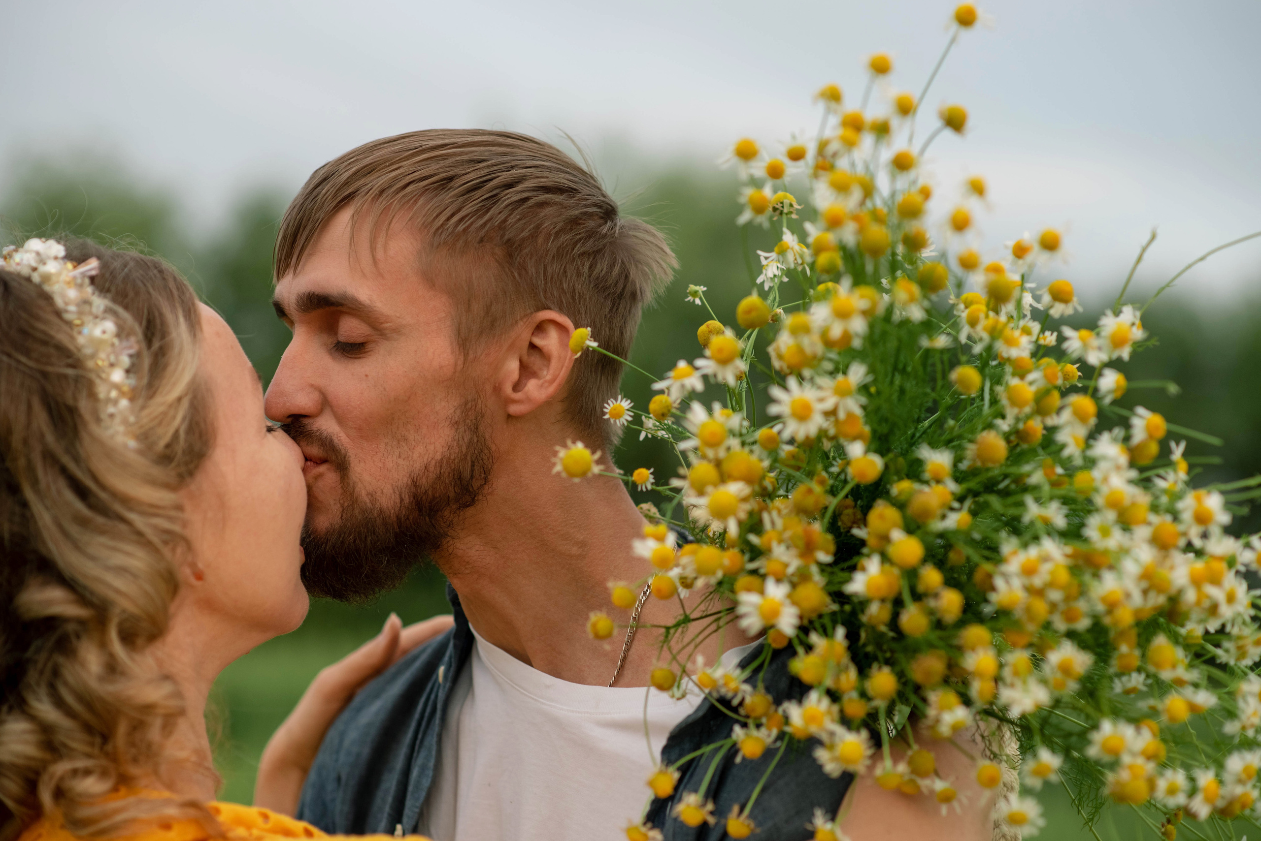 Миша, Настя и Рафаэль в ромашках. Семейный и детский фотограф Оля в Тюмени