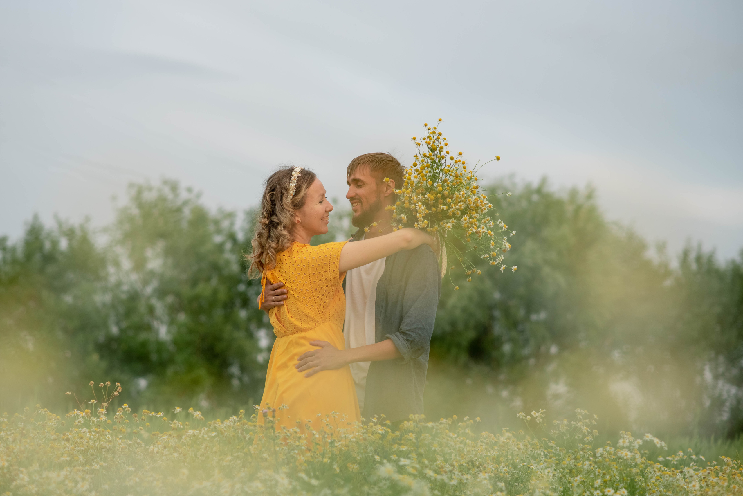 Миша, Настя и Рафаэль в ромашках. Семейный и детский фотограф Оля в Тюмени