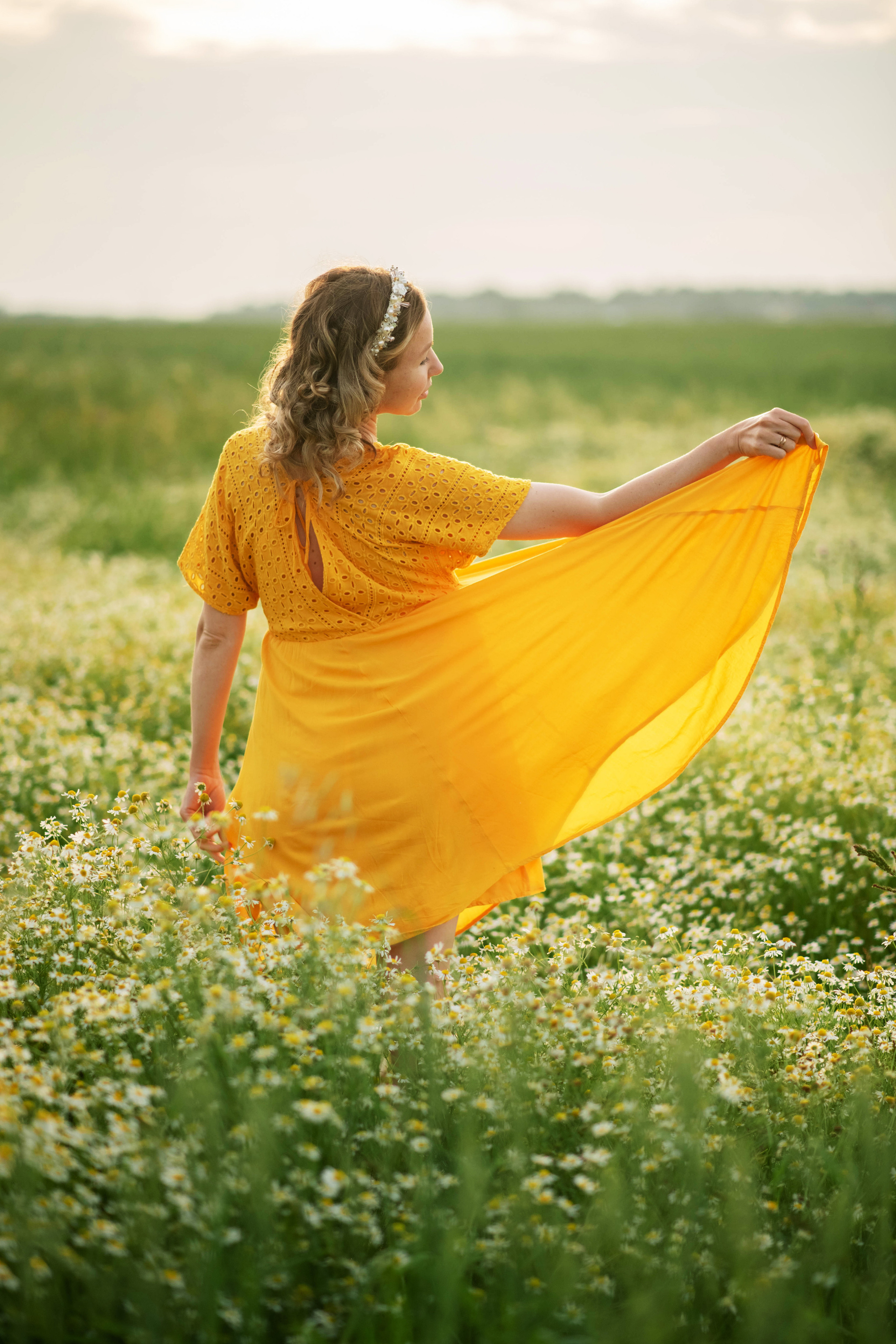 Миша, Настя и Рафаэль в ромашках. Семейный и детский фотограф Оля в Тюмени
