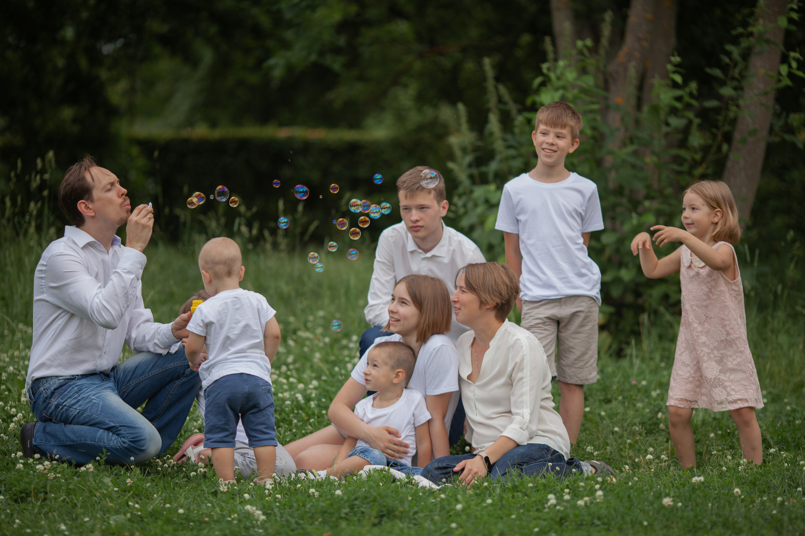 Анастасия с семьёй. Фотосессия новорожденных в Москве фотограф Савина Анастасия