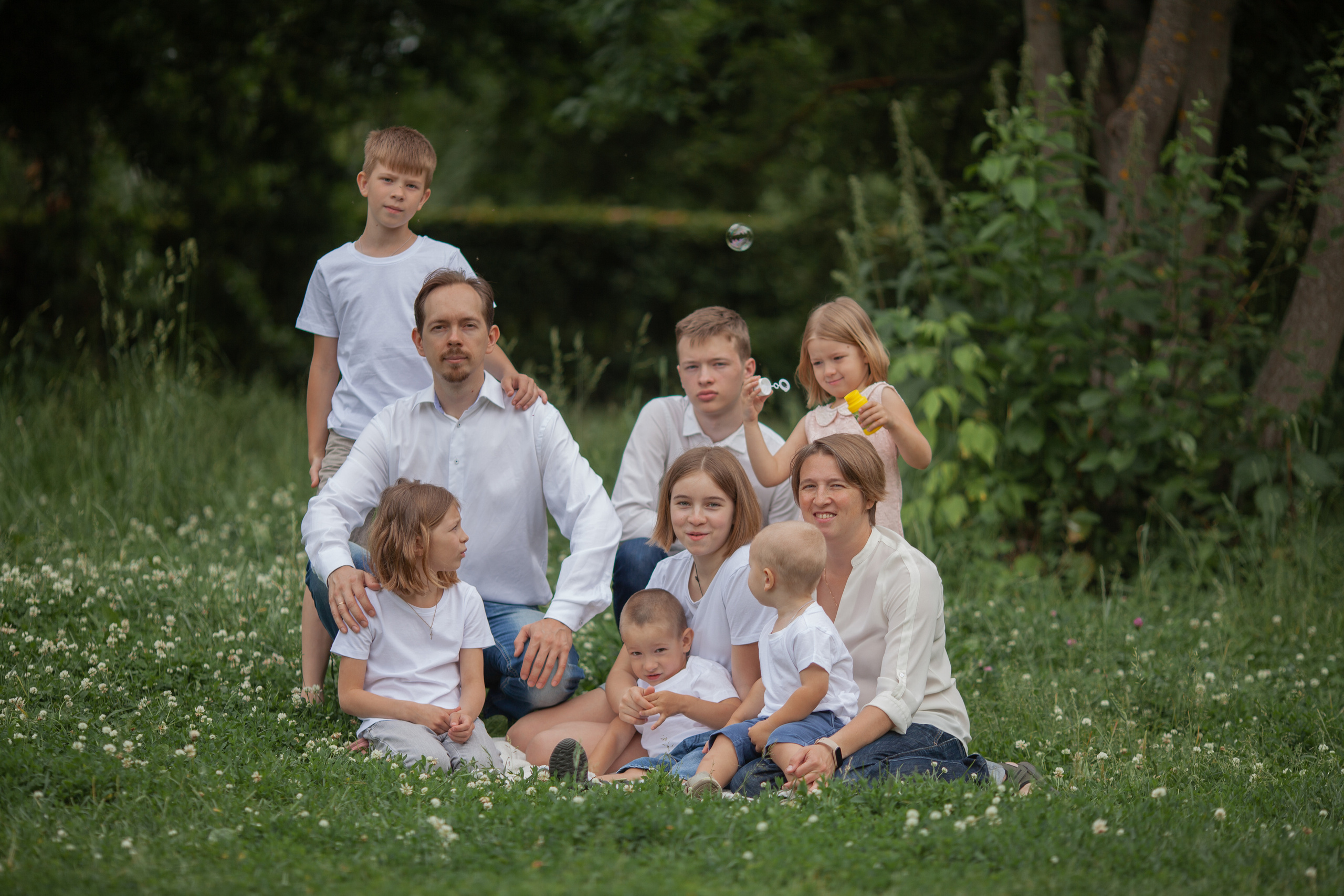 Анастасия с семьёй. Фотосессия новорожденных в Москве фотограф Савина Анастасия