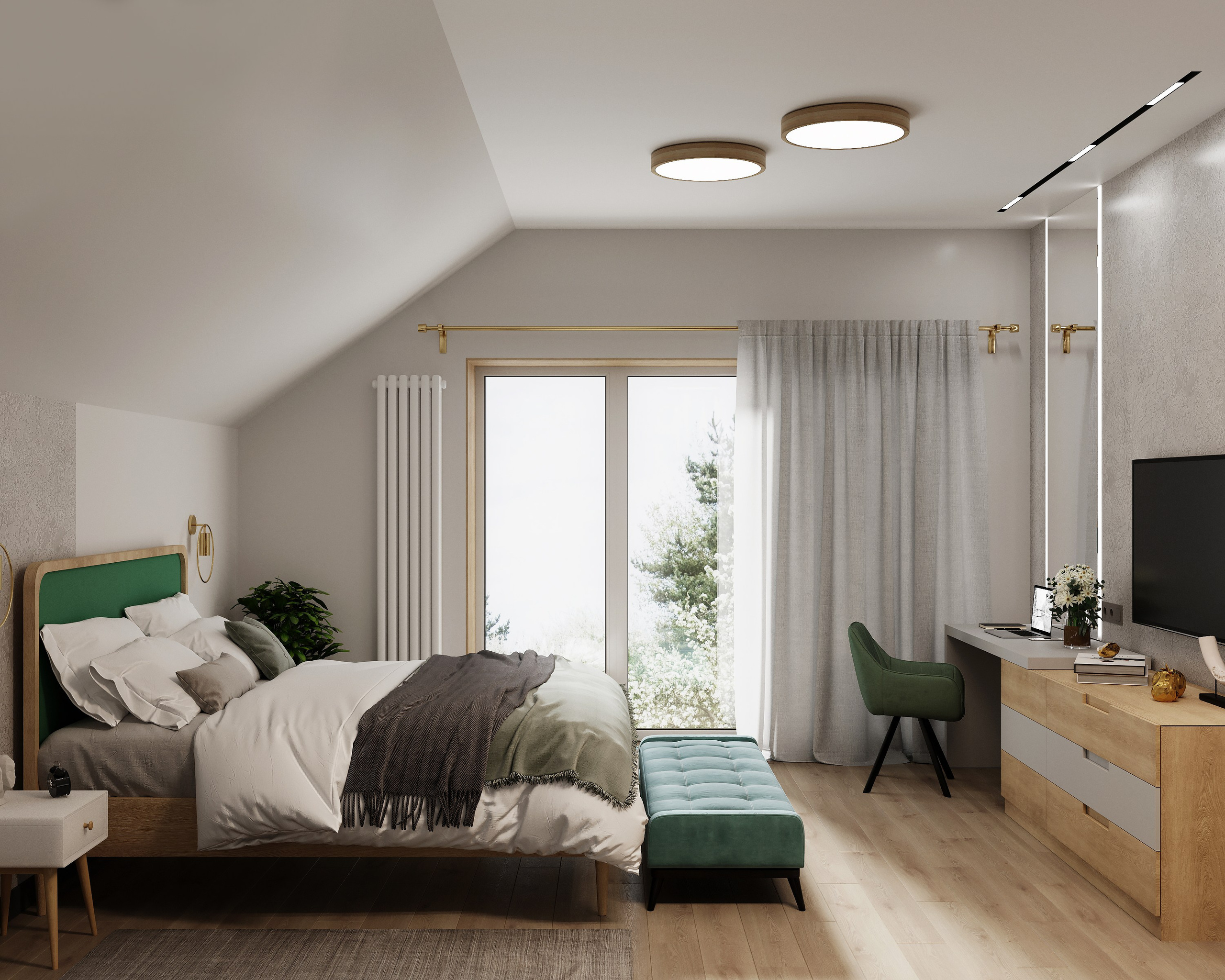 Визуализация спальных комнат 53 m². Заказать 3d визуализацию интерьеров — Дарья Веденёва