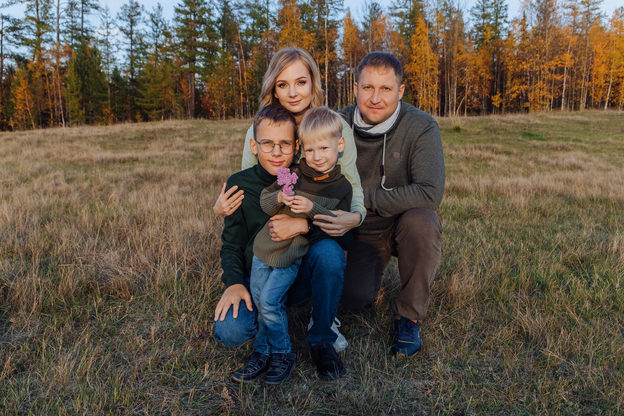 Олеся с семьей