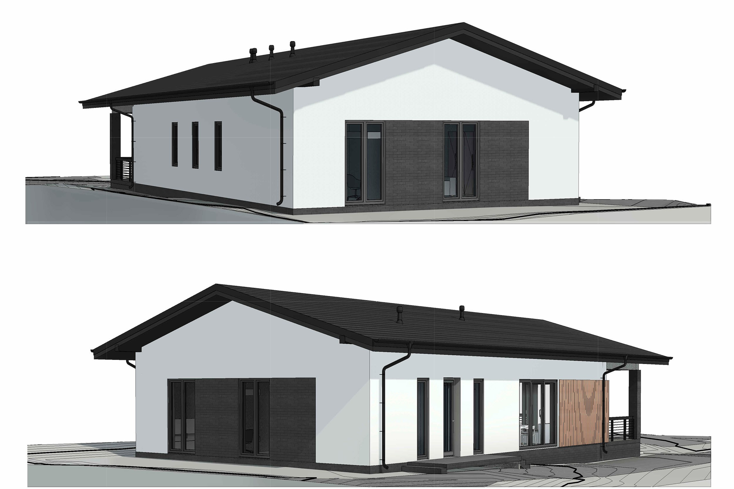 Визуализация загородного дома с ландшафтом. 3D визуализация/ Юлия Будник