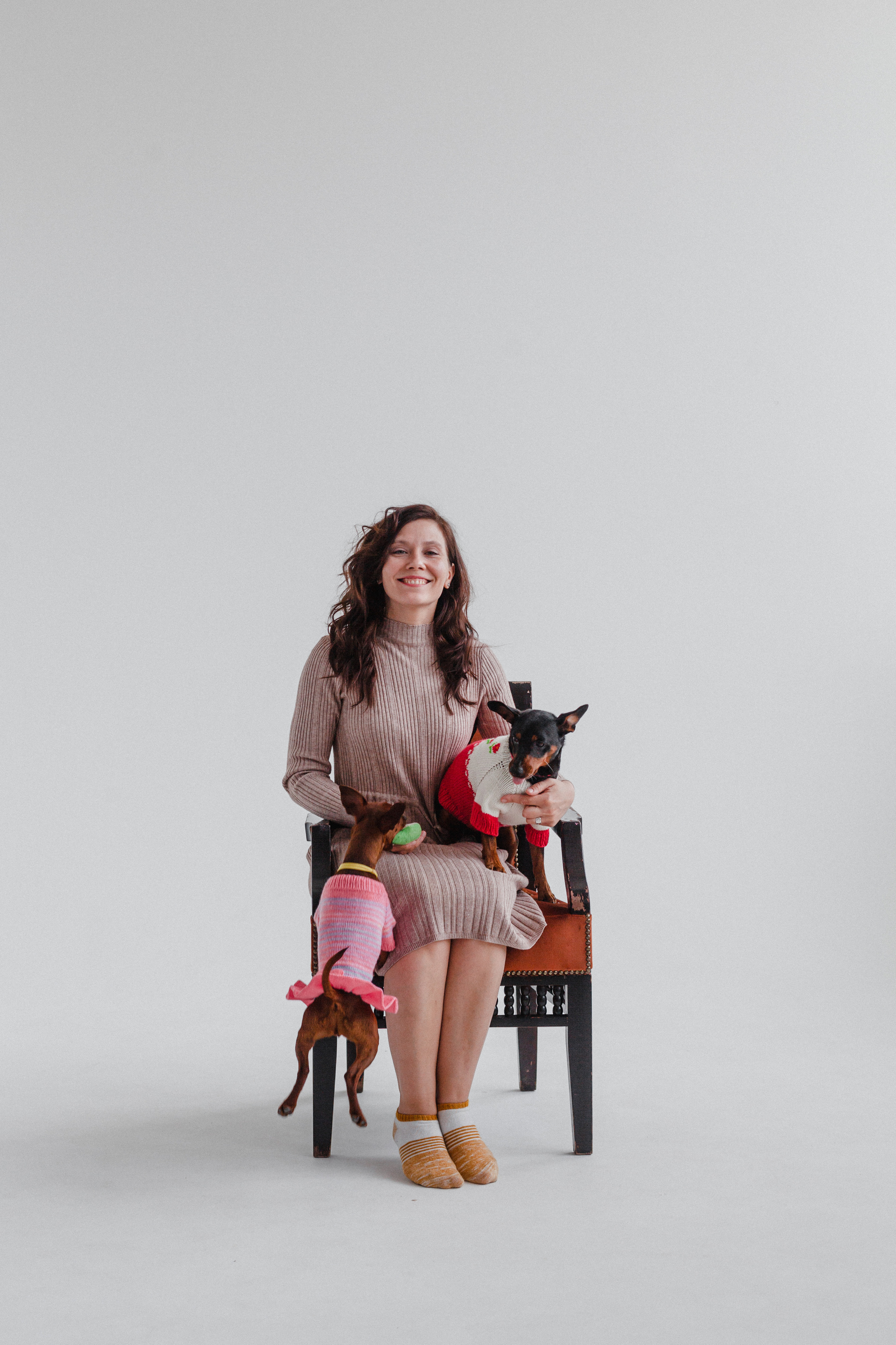 Александра и пинчеры Майя и Джой. Фотограф-анималист Татьяна Степанова