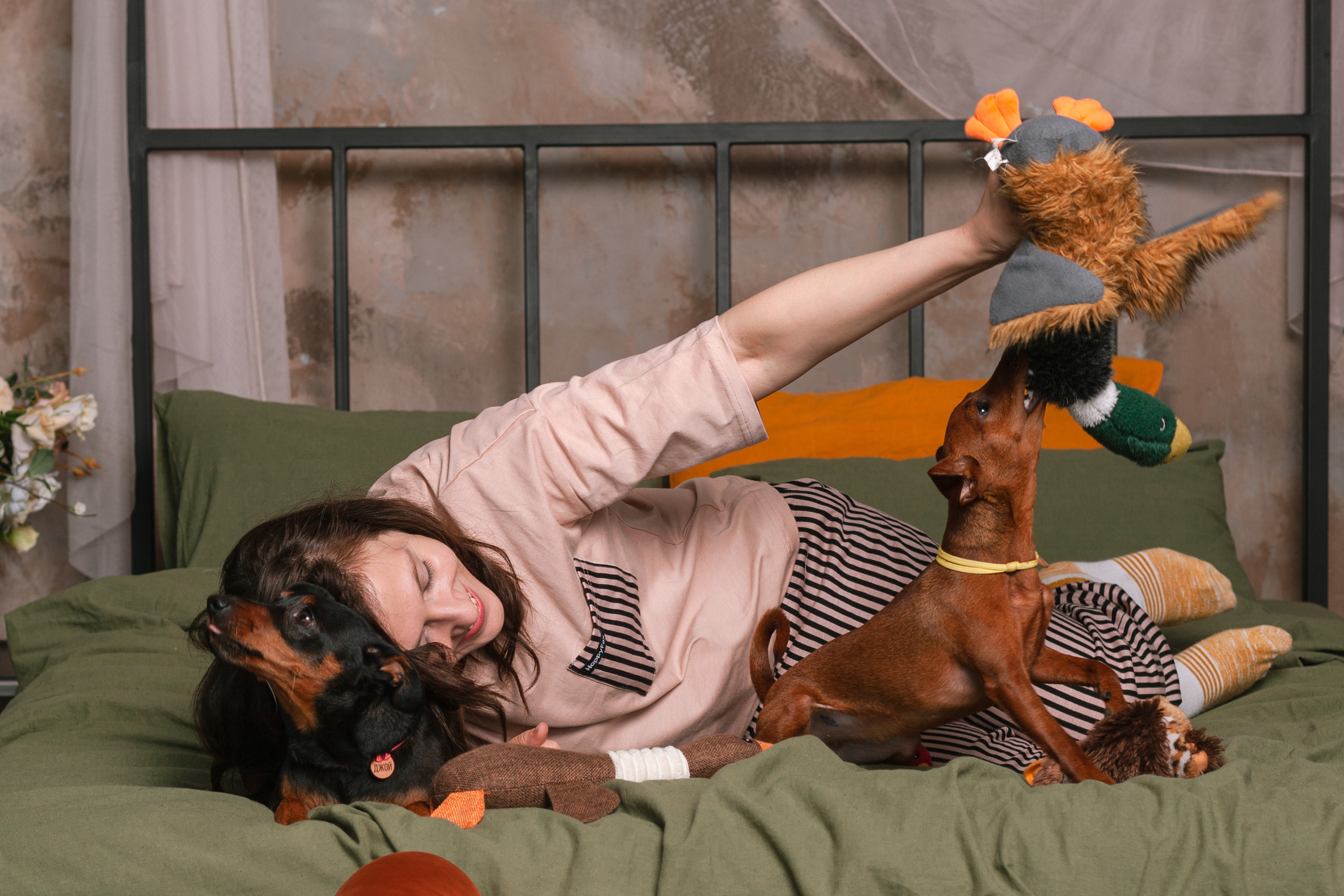 Александра и пинчеры Майя и Джой. Фотограф-анималист Татьяна Степанова