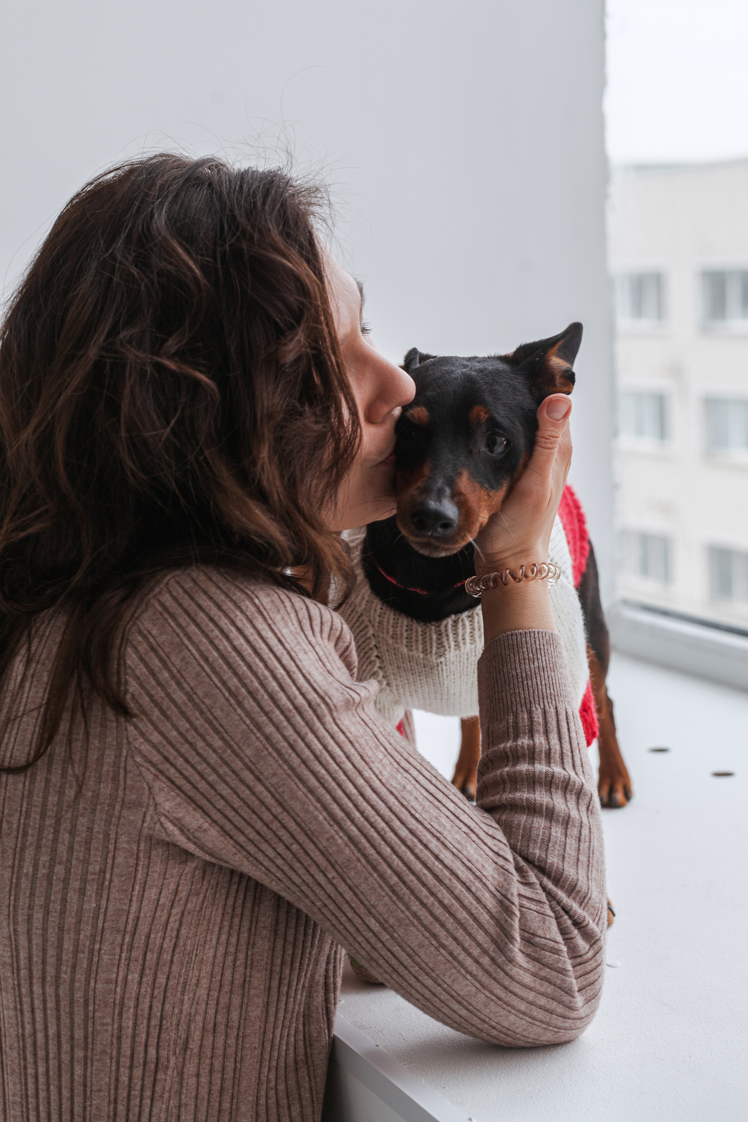 Александра и пинчеры Майя и Джой. Фотограф-анималист Татьяна Степанова