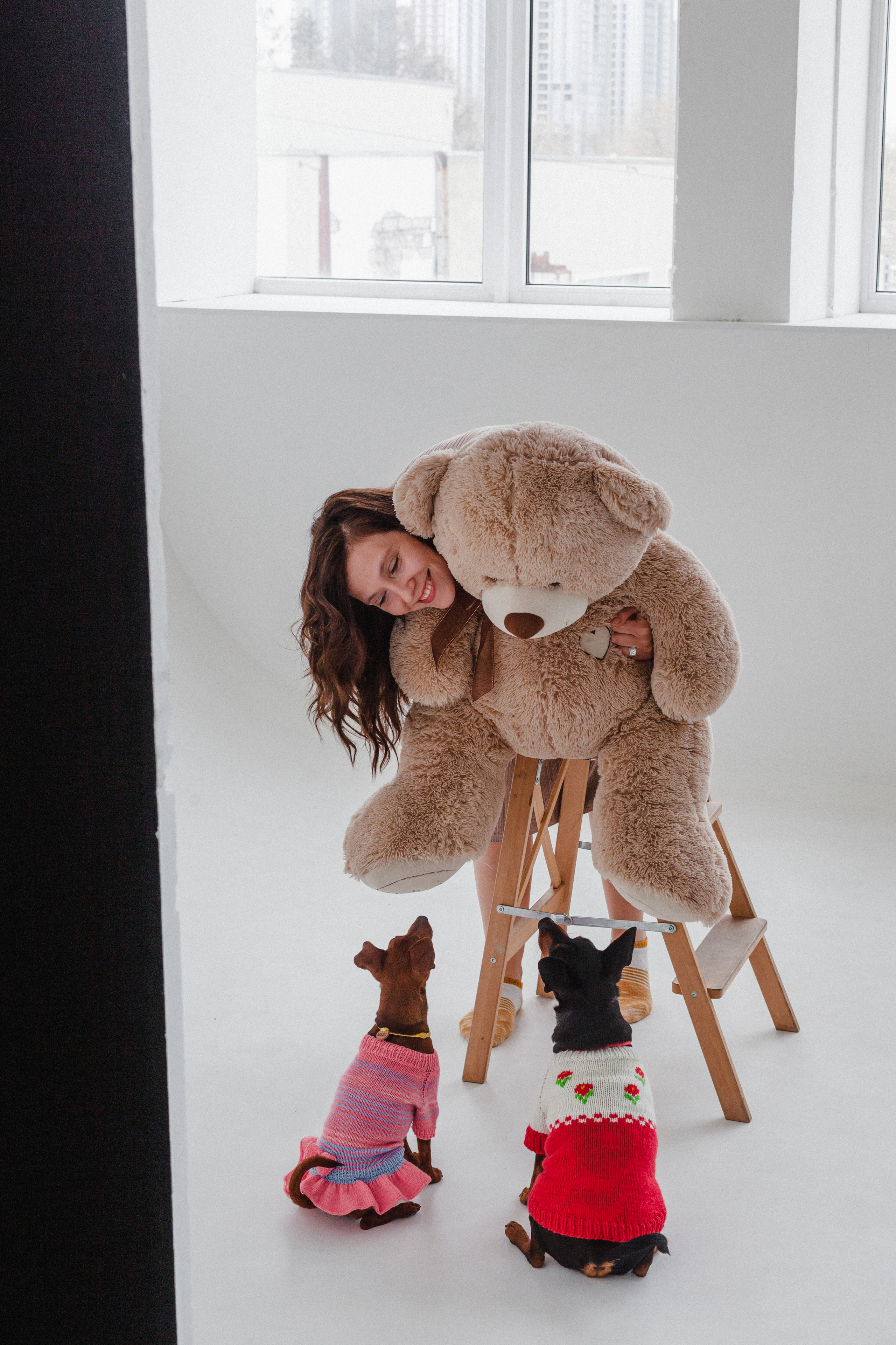 Александра и пинчеры Майя и Джой. Фотограф-анималист Татьяна Степанова