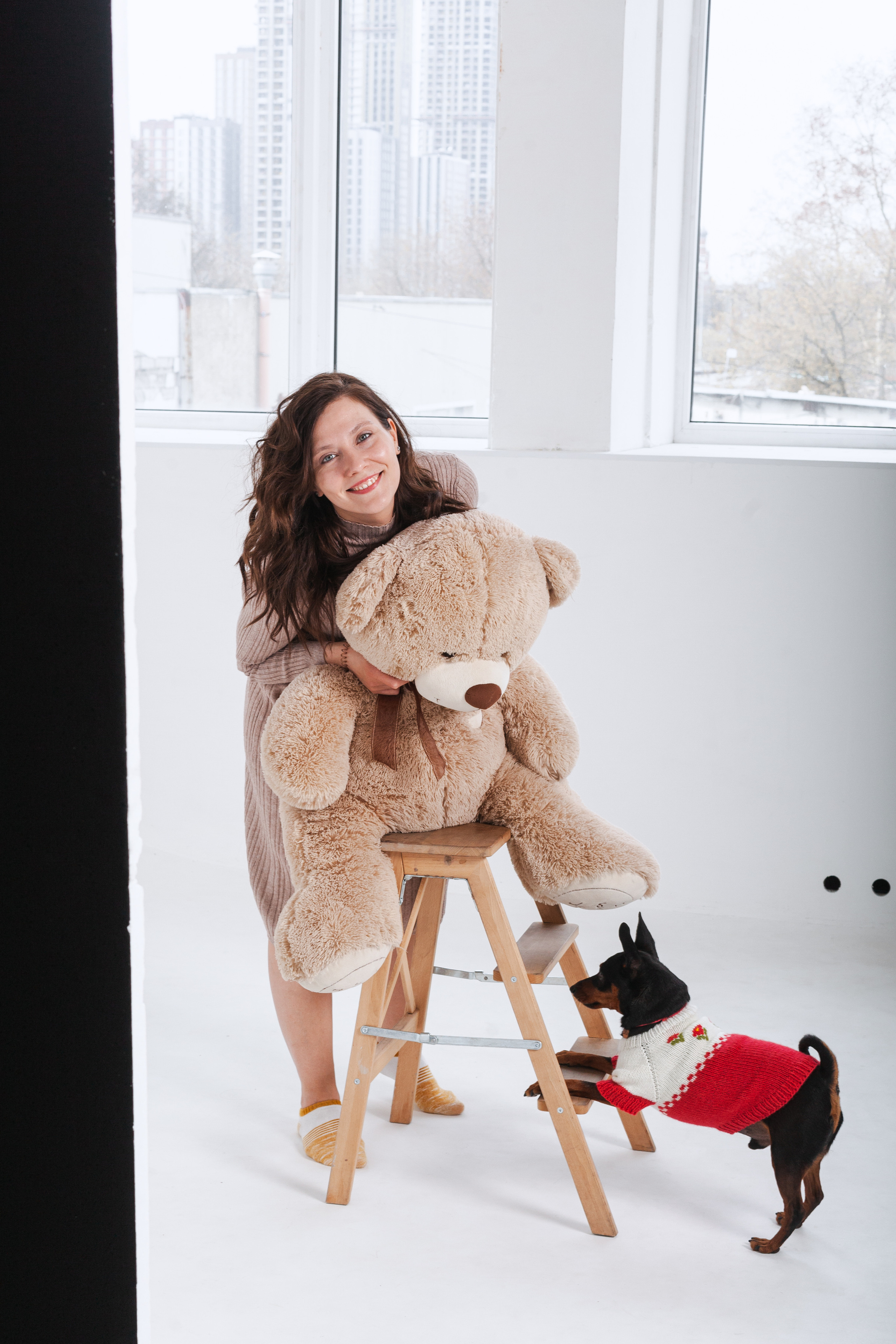 Александра и пинчеры Майя и Джой. Фотограф-анималист Татьяна Степанова