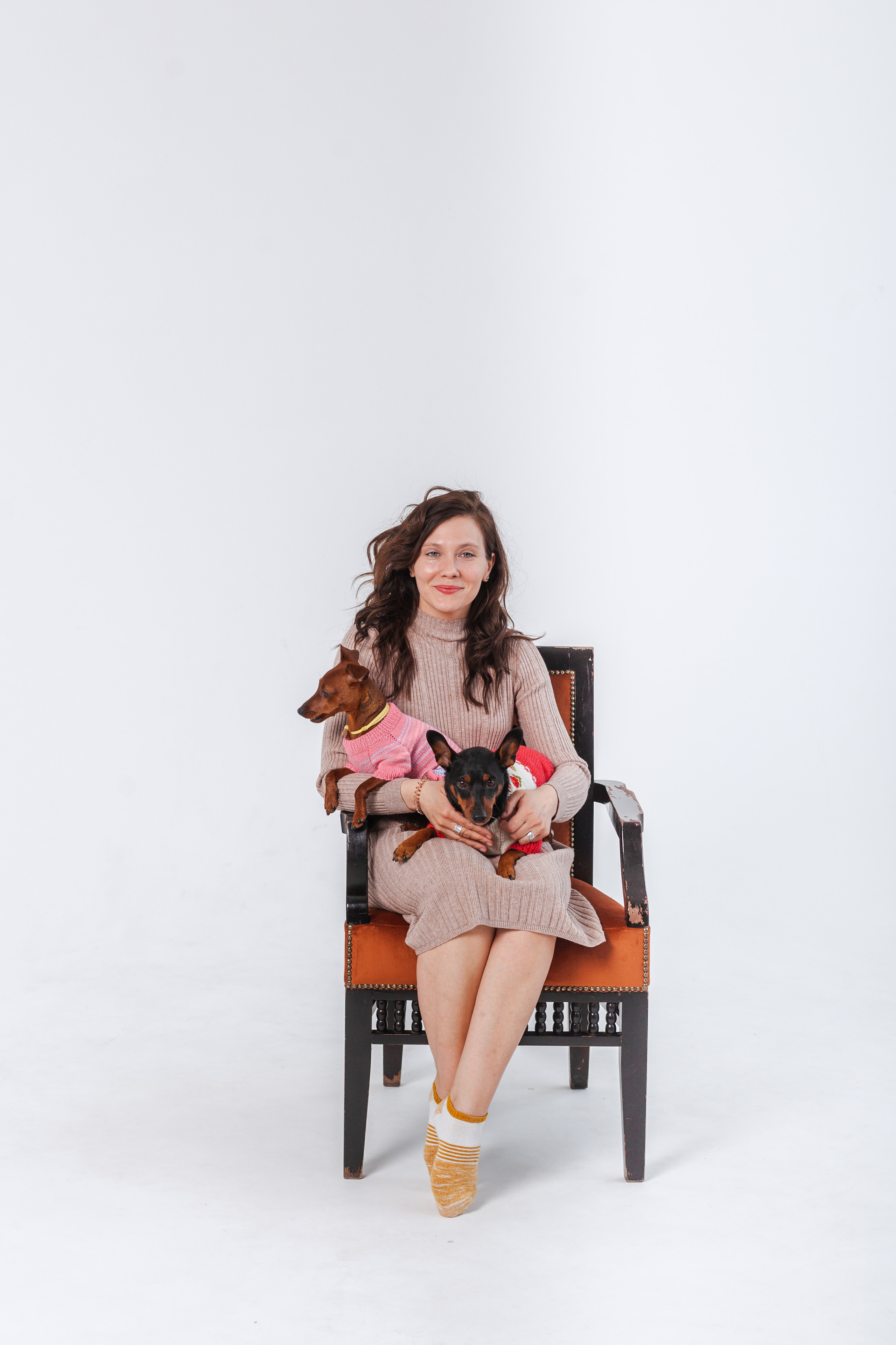 Александра и пинчеры Майя и Джой. Фотограф-анималист Татьяна Степанова