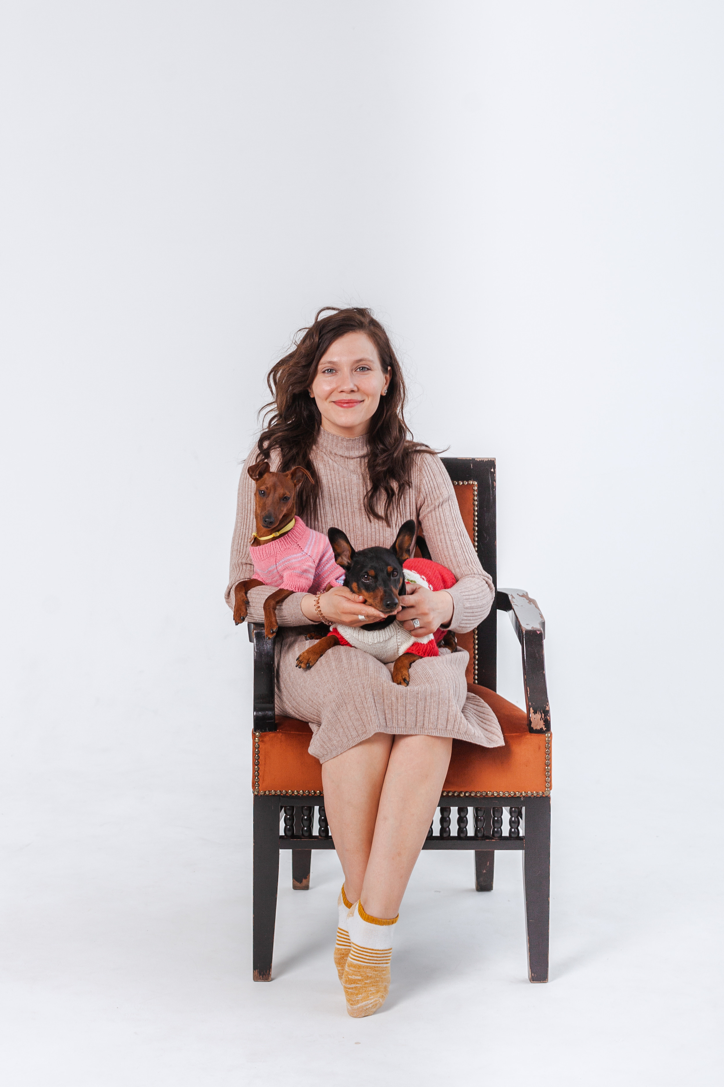 Александра и пинчеры Майя и Джой. Фотограф-анималист Татьяна Степанова