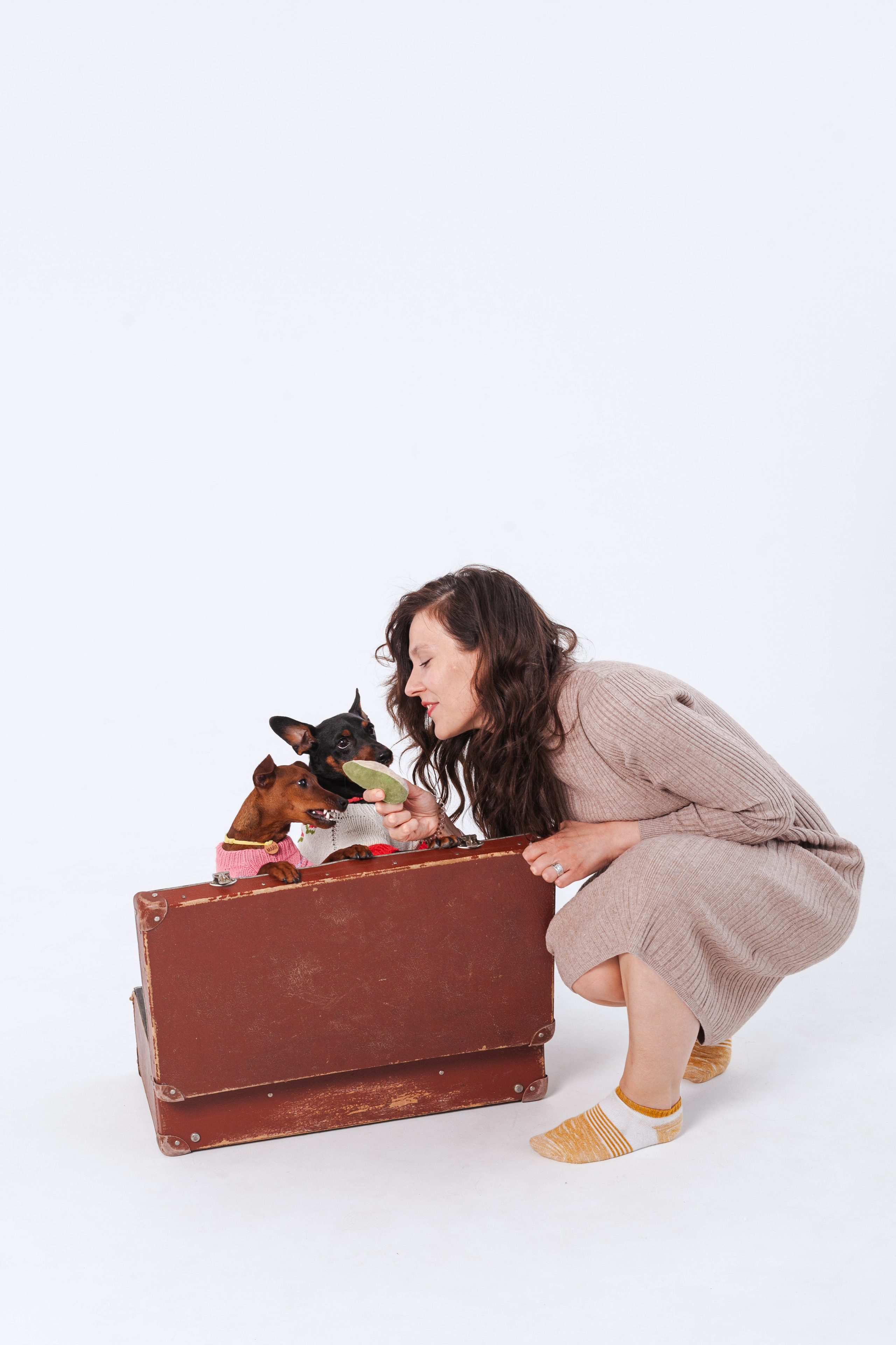 Александра и пинчеры Майя и Джой. Фотограф-анималист Татьяна Степанова