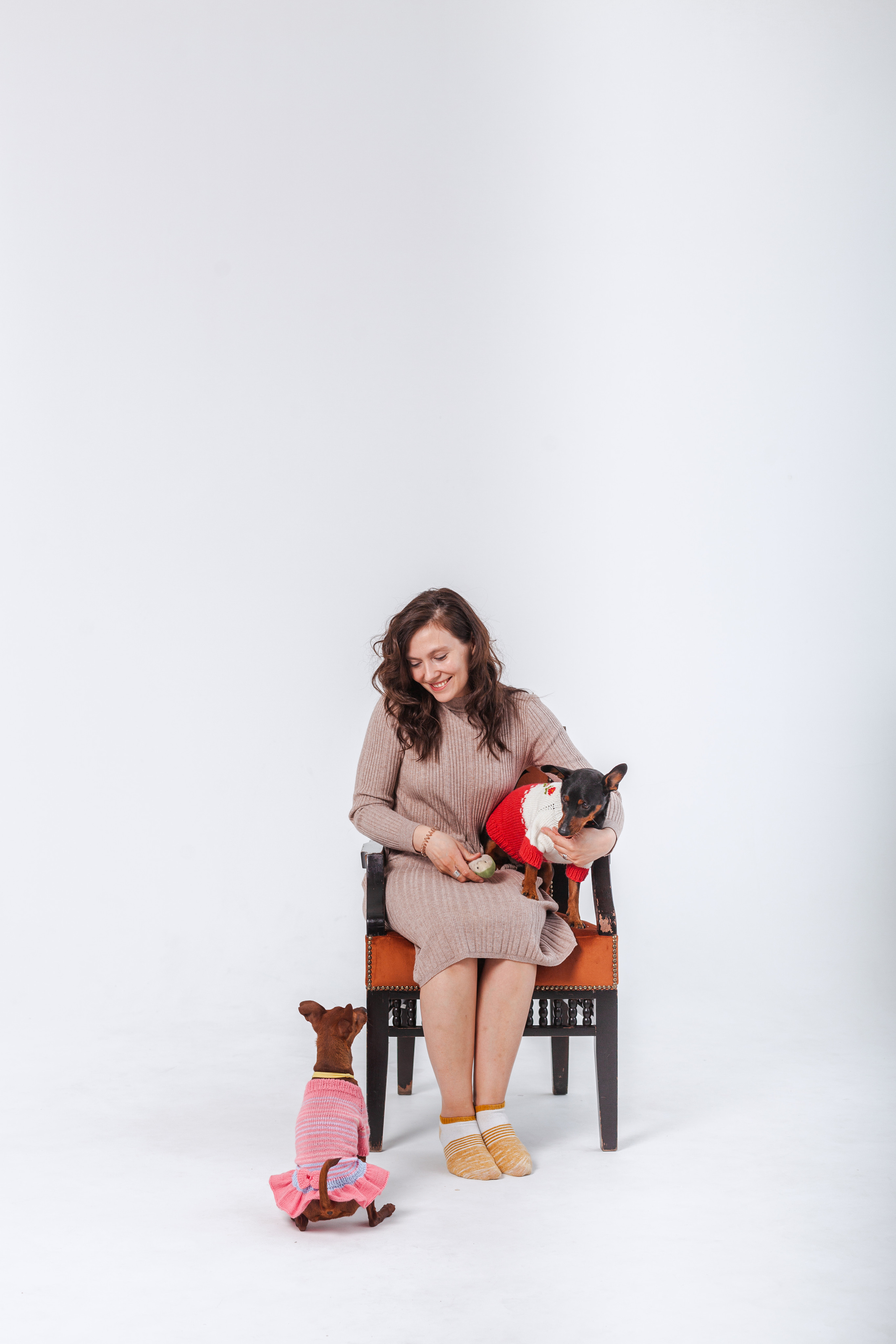 Александра и пинчеры Майя и Джой. Фотограф-анималист Татьяна Степанова