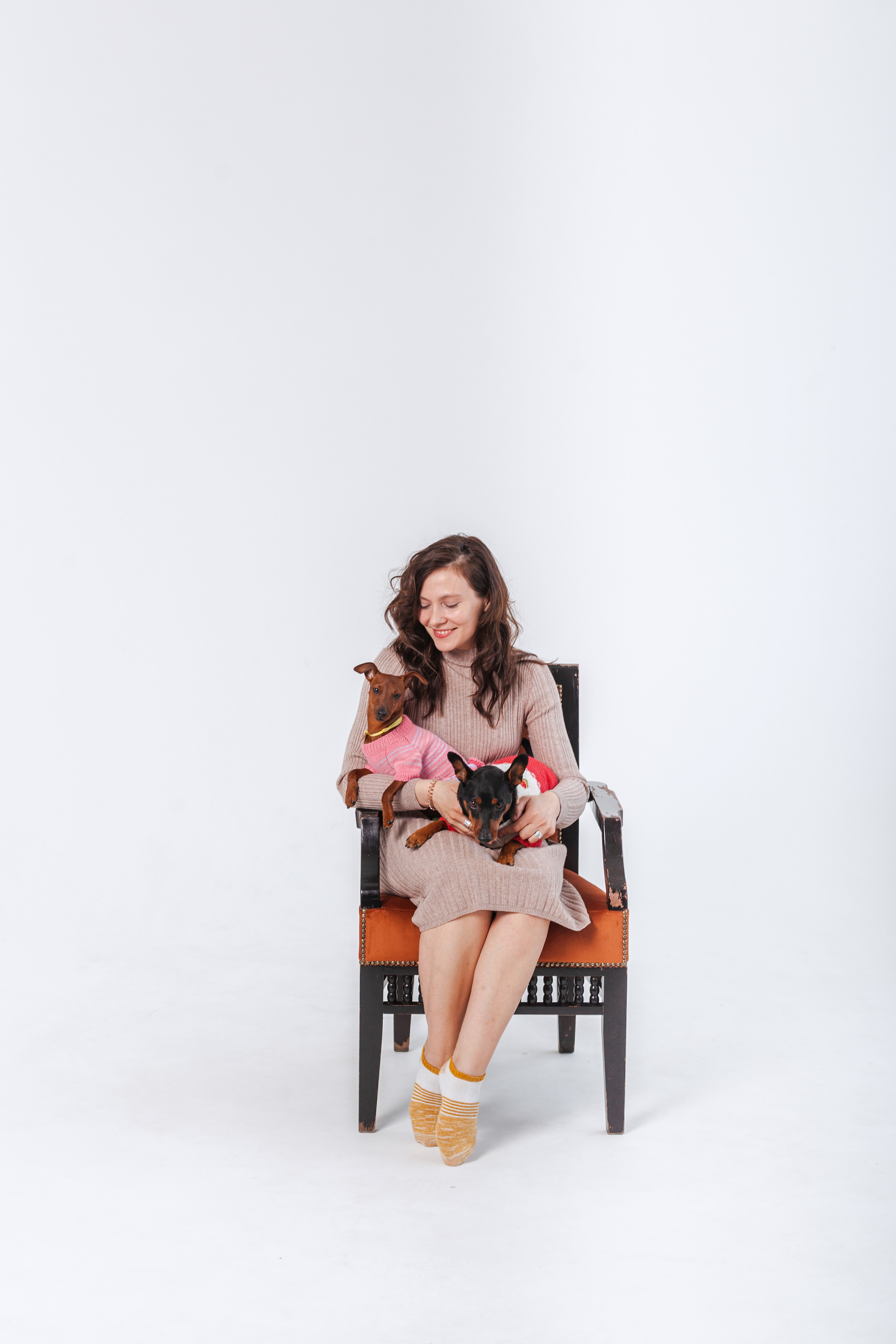 Александра и пинчеры Майя и Джой. Фотограф-анималист Татьяна Степанова