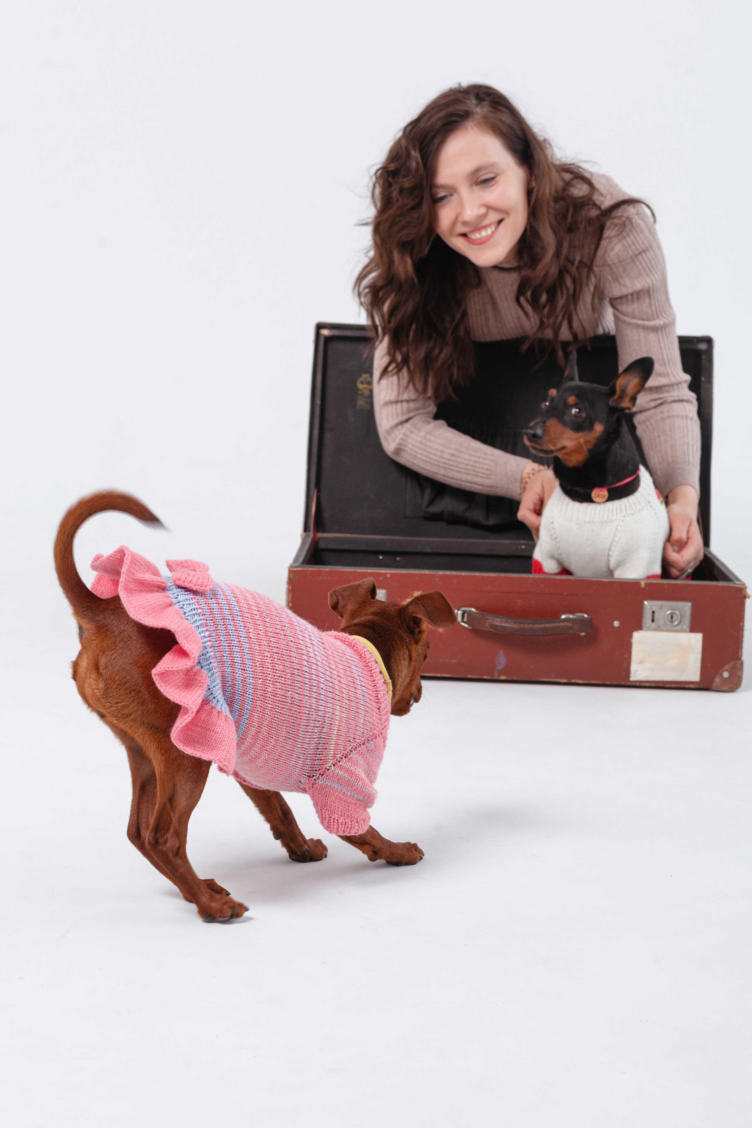 Александра и пинчеры Майя и Джой. Фотограф-анималист Татьяна Степанова