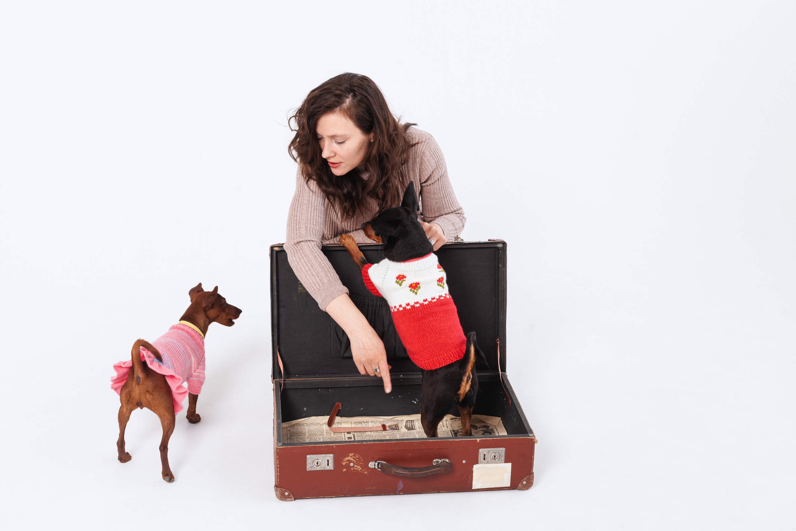 Александра и пинчеры Майя и Джой. Фотограф-анималист Татьяна Степанова