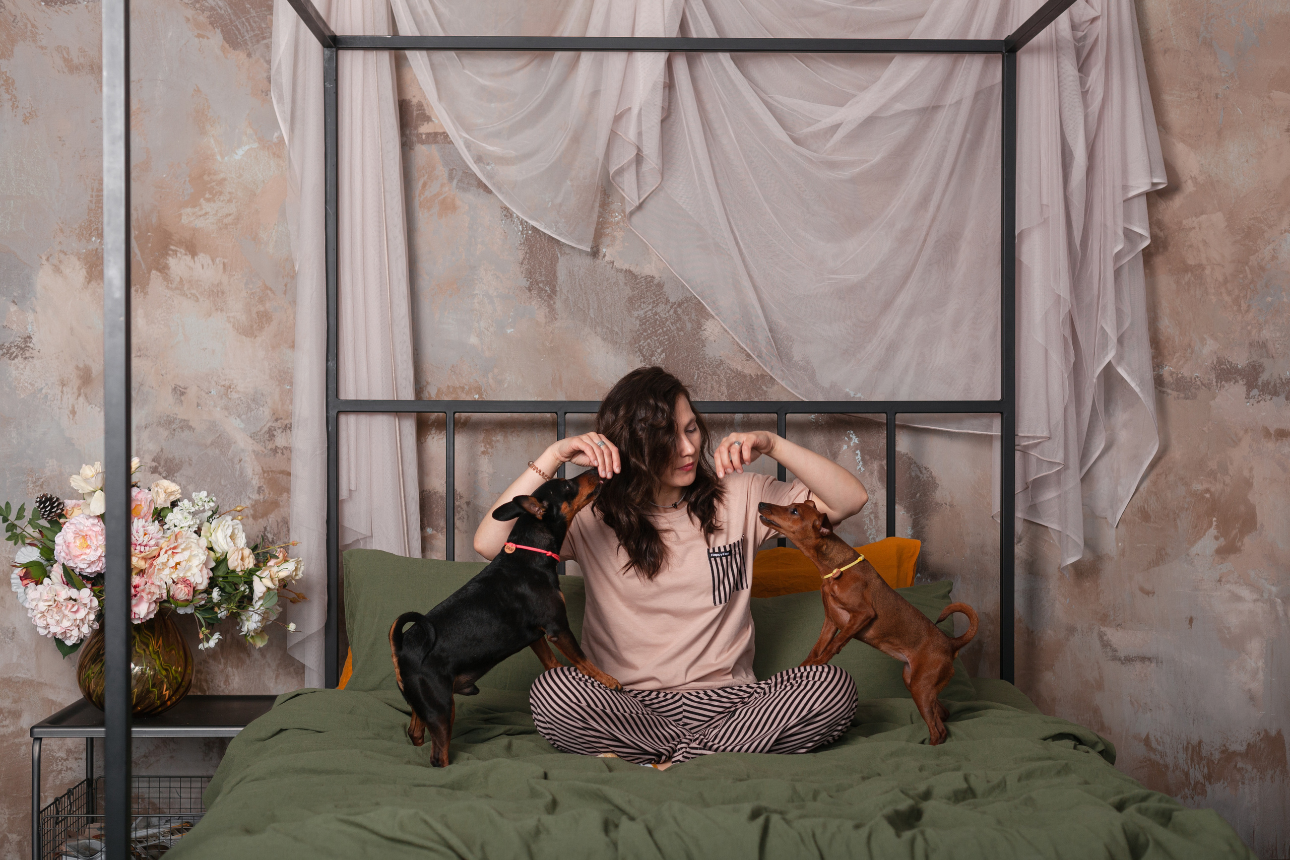 Александра и пинчеры Майя и Джой. Фотограф-анималист Татьяна Степанова