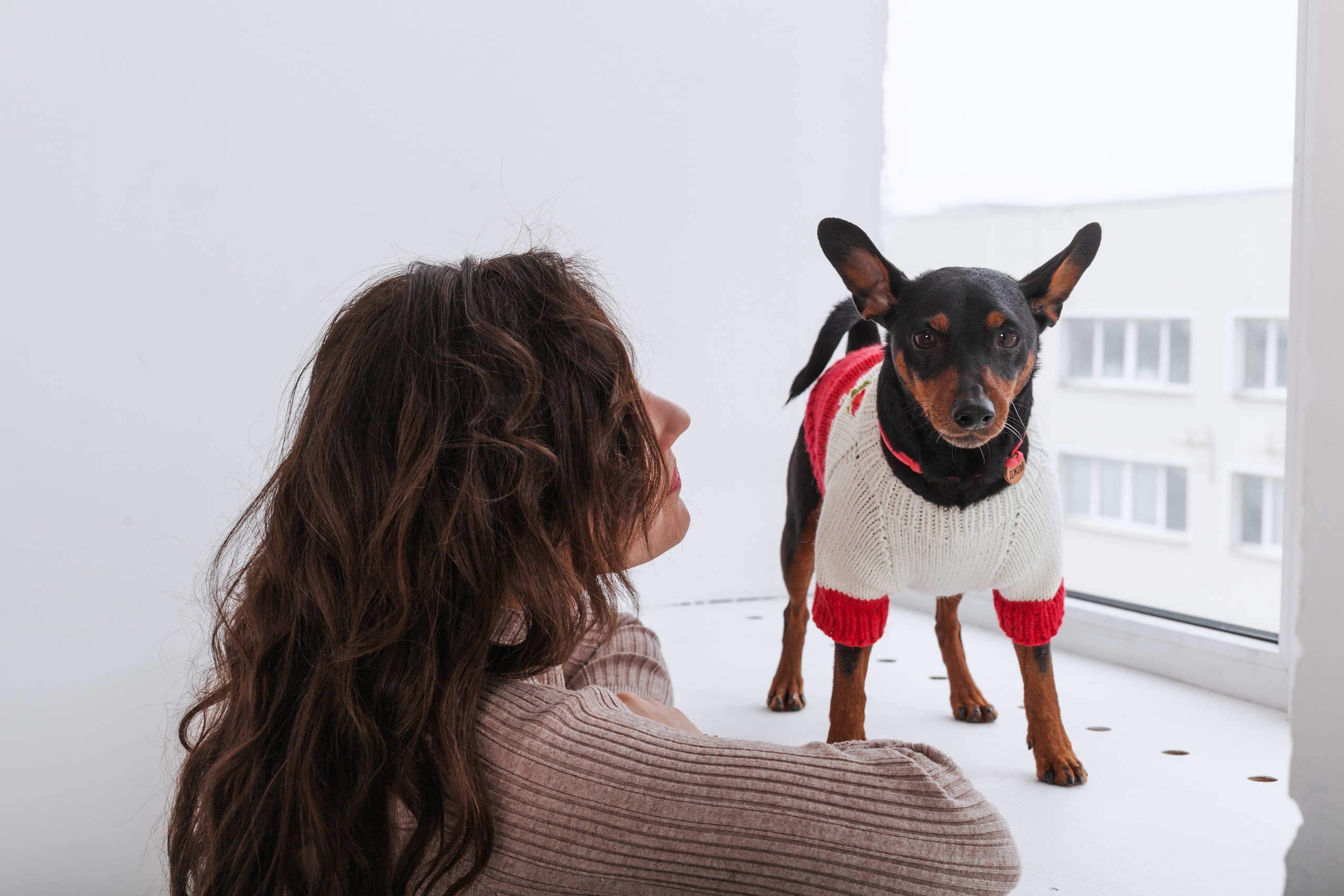Александра и пинчеры Майя и Джой. Фотограф-анималист Татьяна Степанова