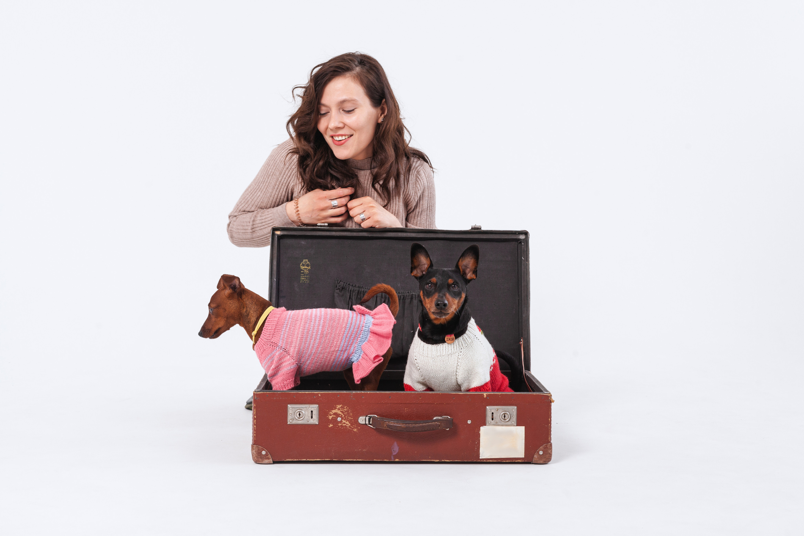 Александра и пинчеры Майя и Джой. Фотограф-анималист Татьяна Степанова