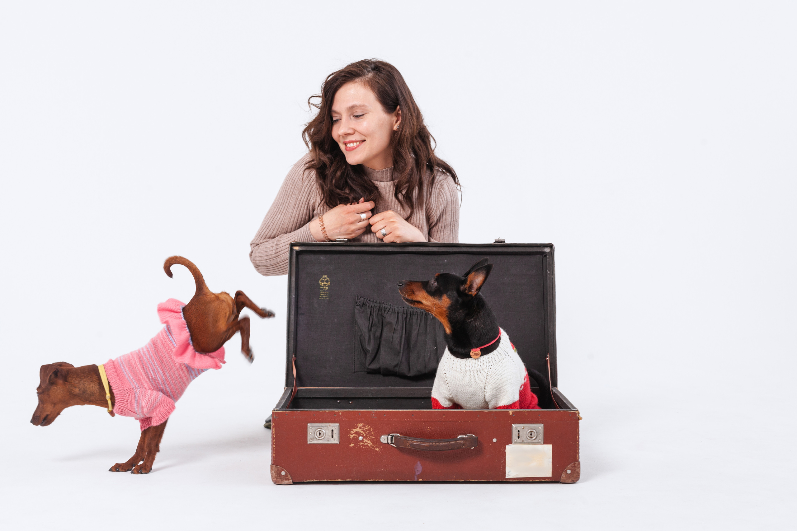 Александра и пинчеры Майя и Джой. Фотограф-анималист Татьяна Степанова