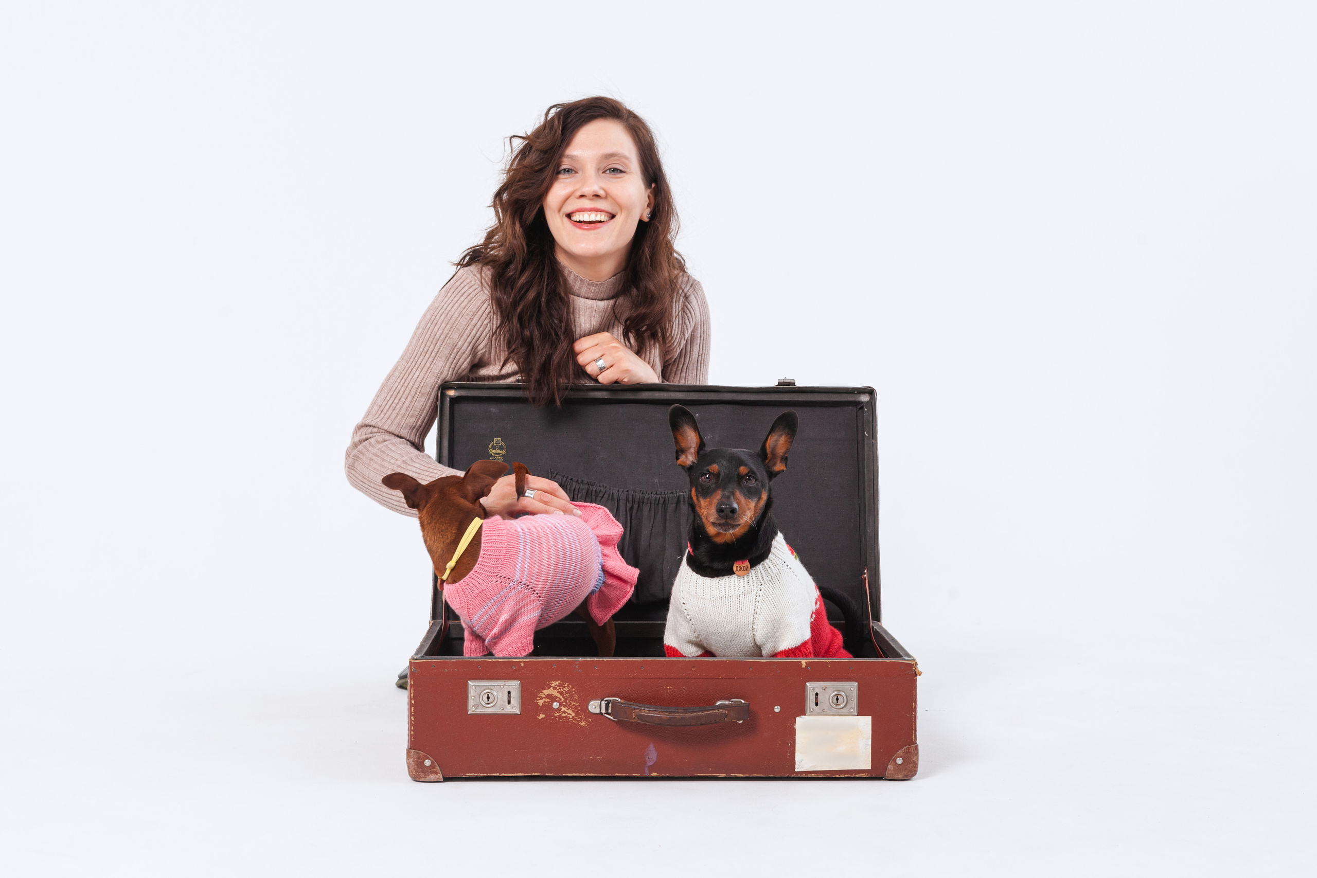 Александра и пинчеры Майя и Джой. Фотограф-анималист Татьяна Степанова