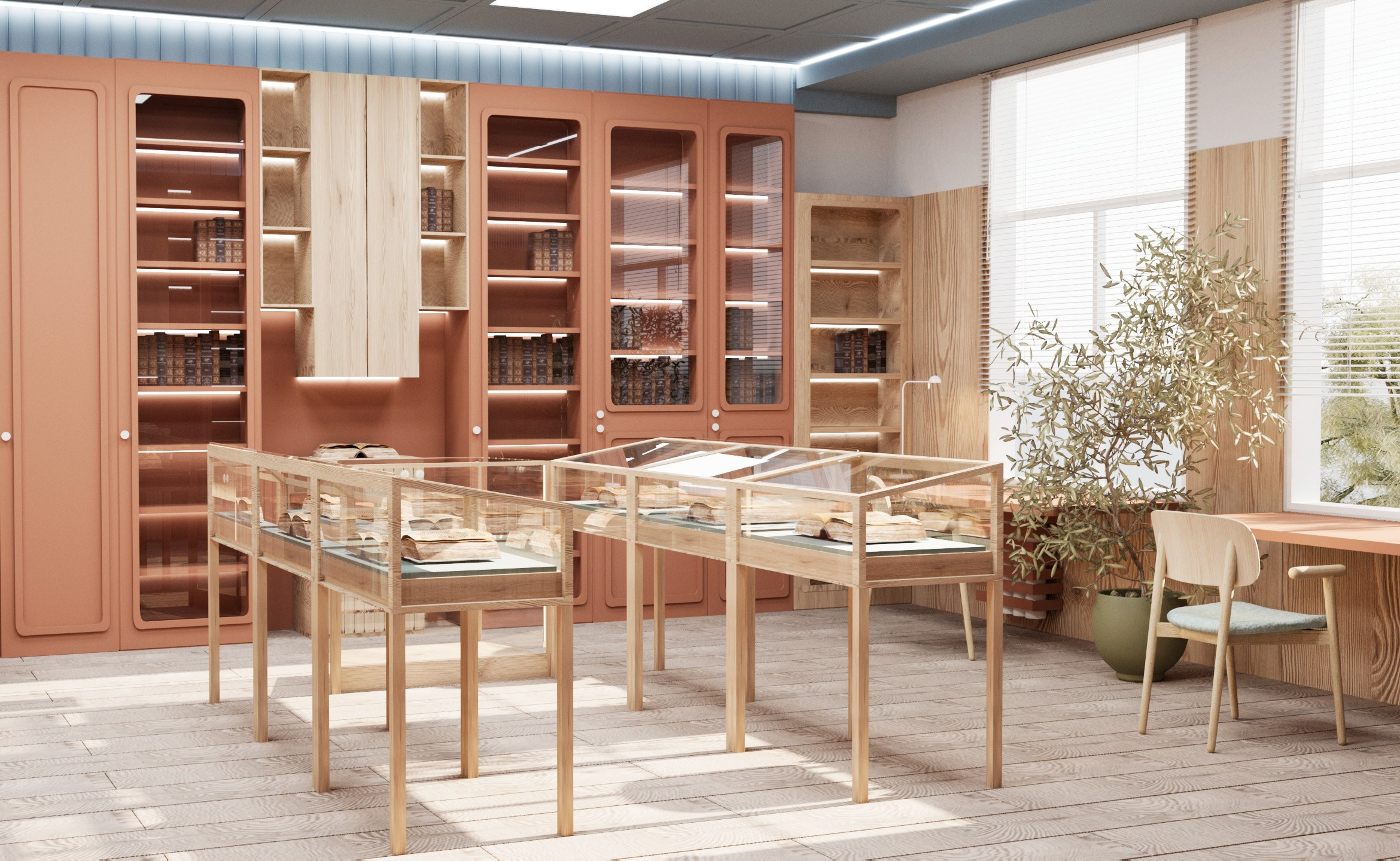 Зал редких книг библиотеки КубГУ. Студенческий проект, 2023 г. Главная