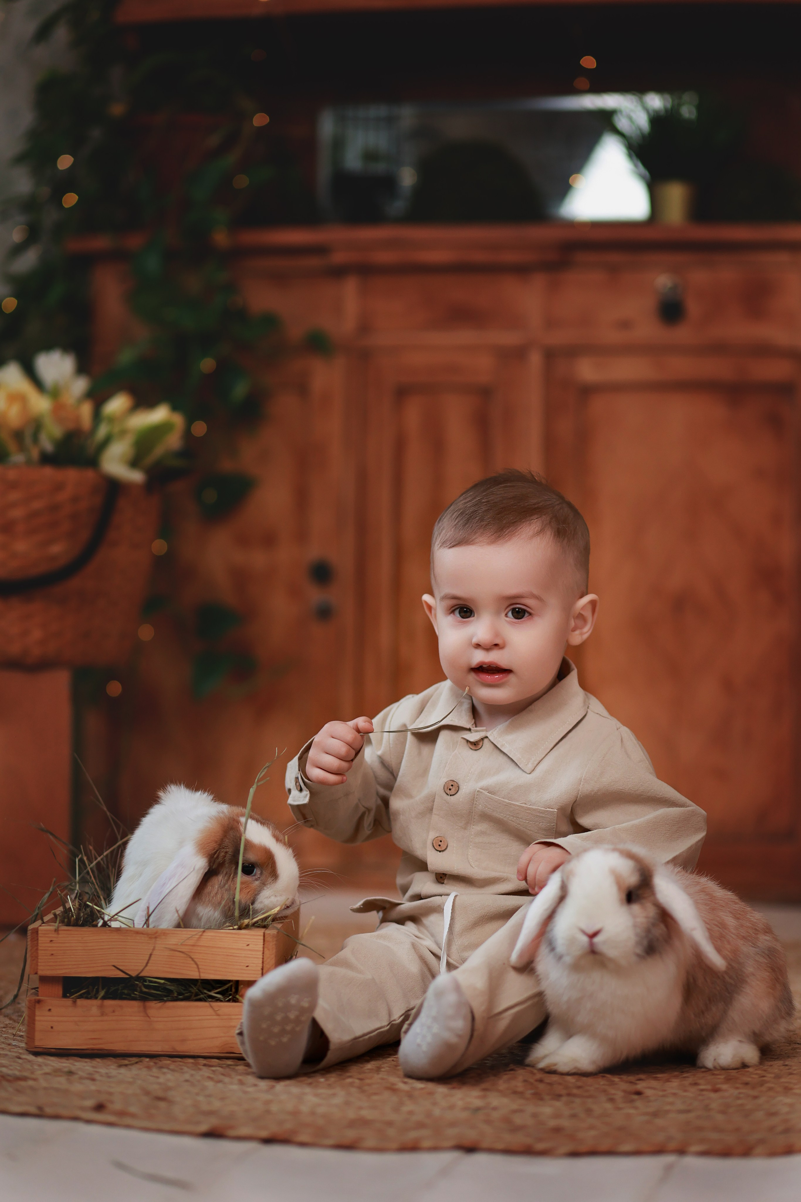 Фотопроект с козочкой и кроликами. Детский семейный фотограф Краснодар