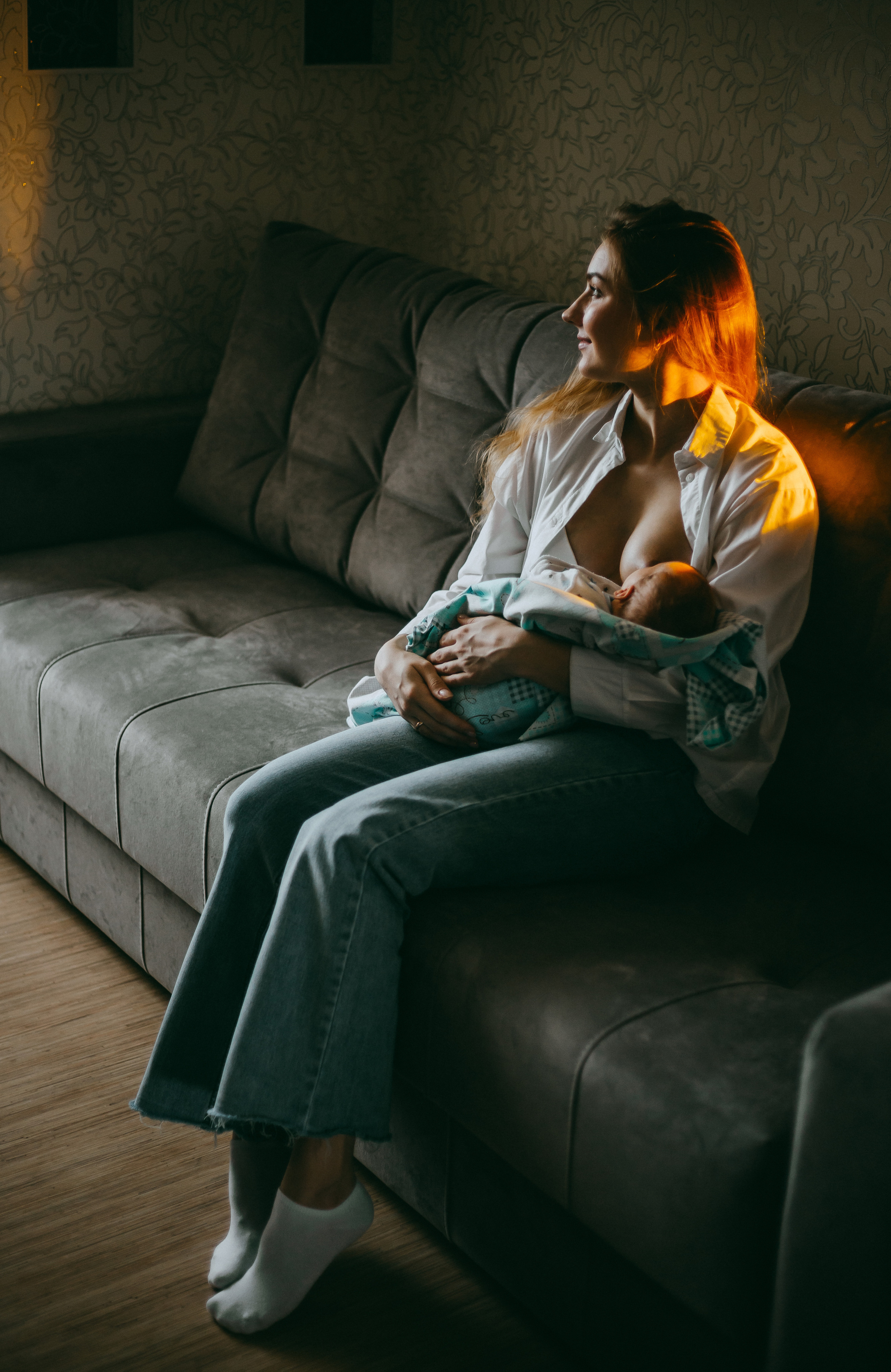 Домашняя фотосессия с малышом. Фотограф Мария Новоселова. Сургут