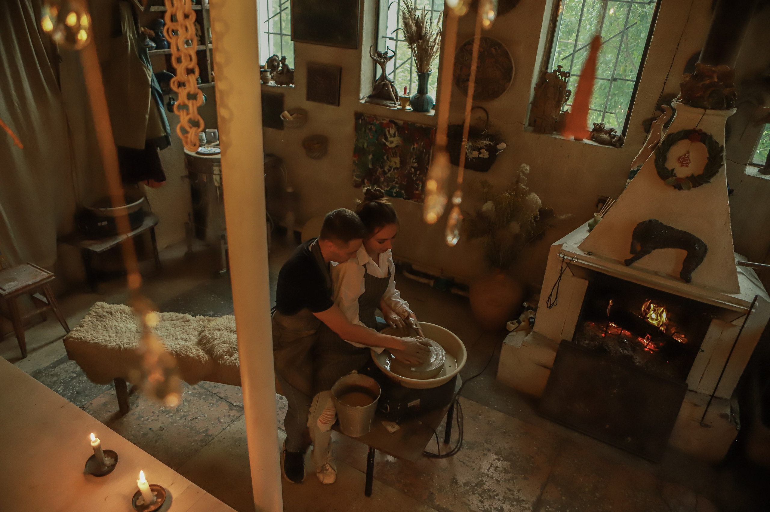 Свадебная лавстори в гончарной мастерской. Семейный и женский фотограф Кемерово Мария Степ