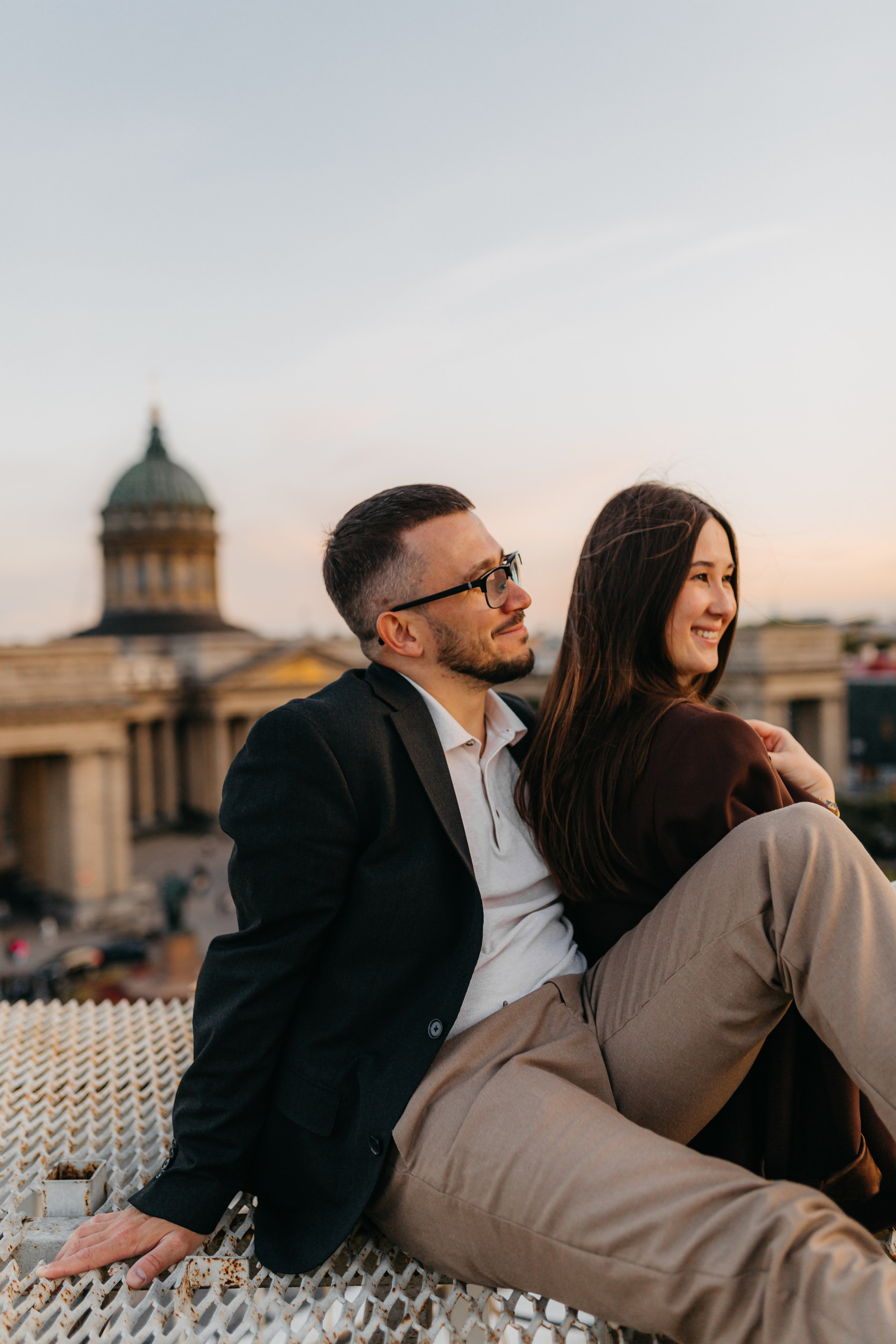 LoveStory на крышах Питера. Фотограф Санкт-Петербург Князева Елизавета
