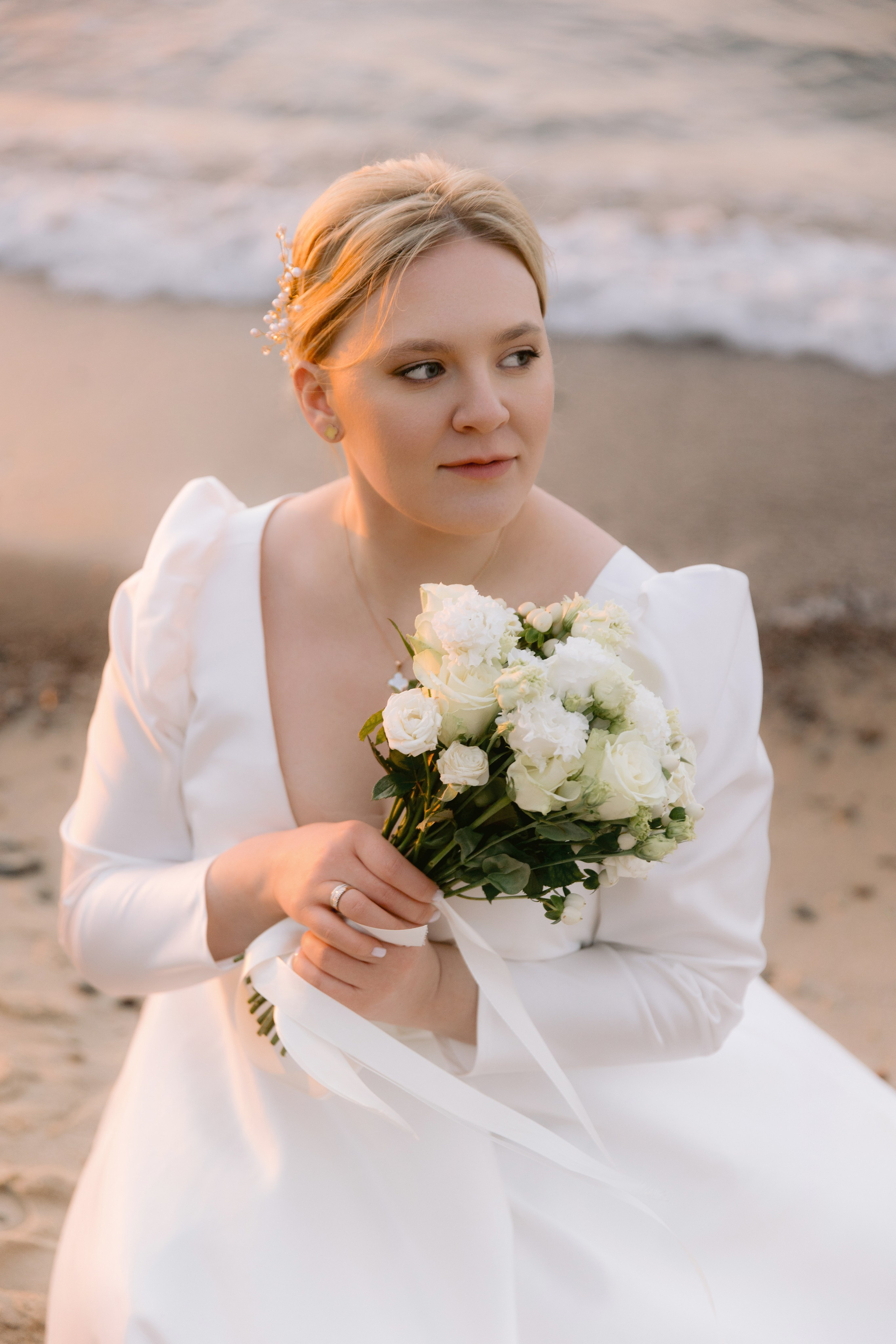 Свадебная фотосессия на закате на море. Свадебный фотограф в Калининграде Мария Ямышева