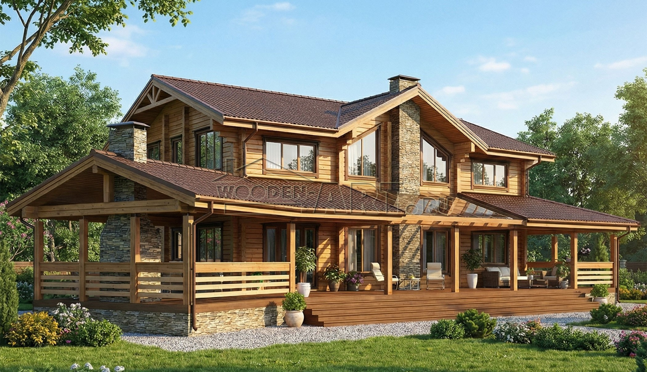 «Эстет» 556 кв. м. Проекты деревянных домов. Архитектор Ольга Мальцева