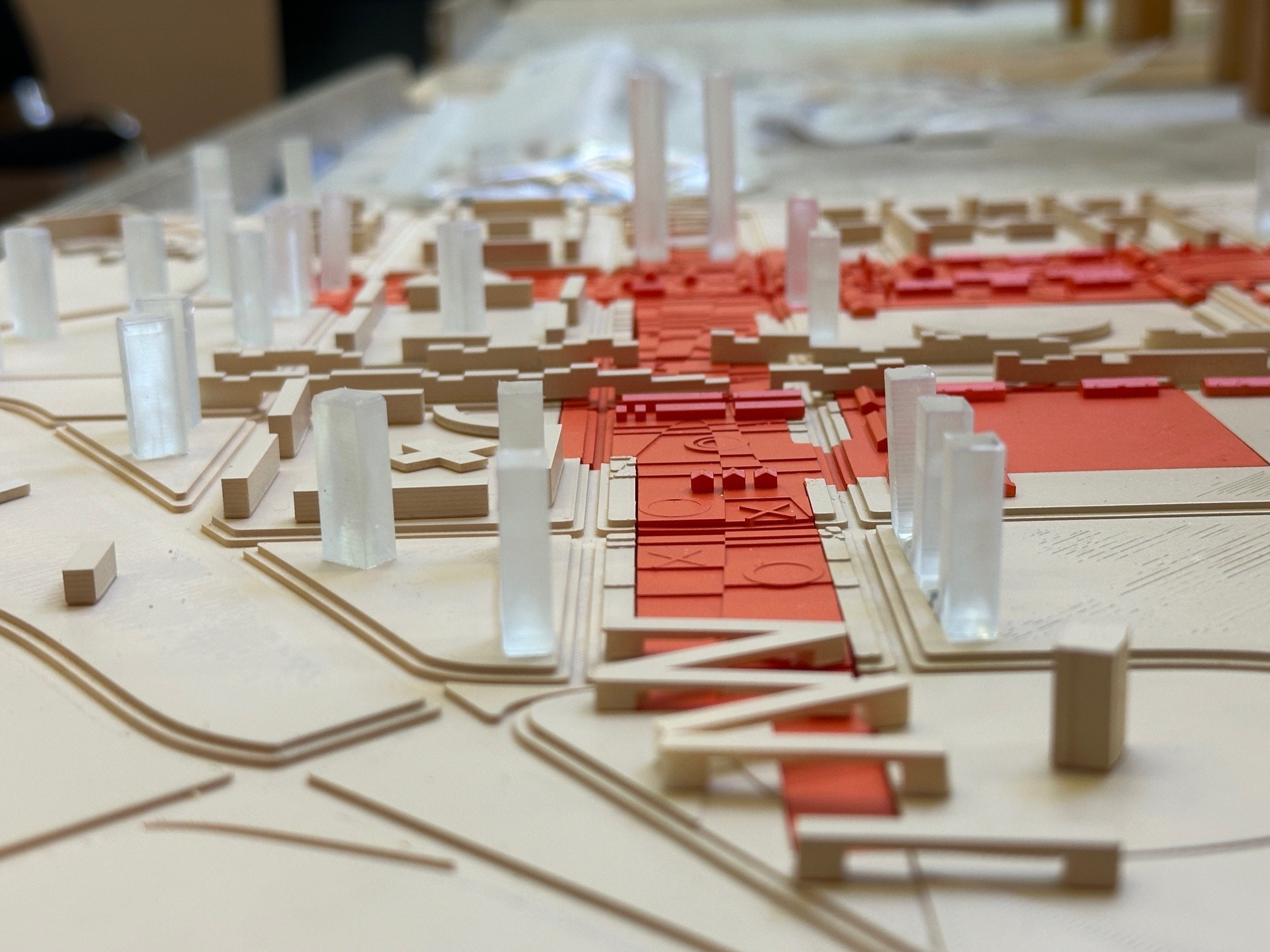 Макет района для 4 курса МАРХИ. 3D печать