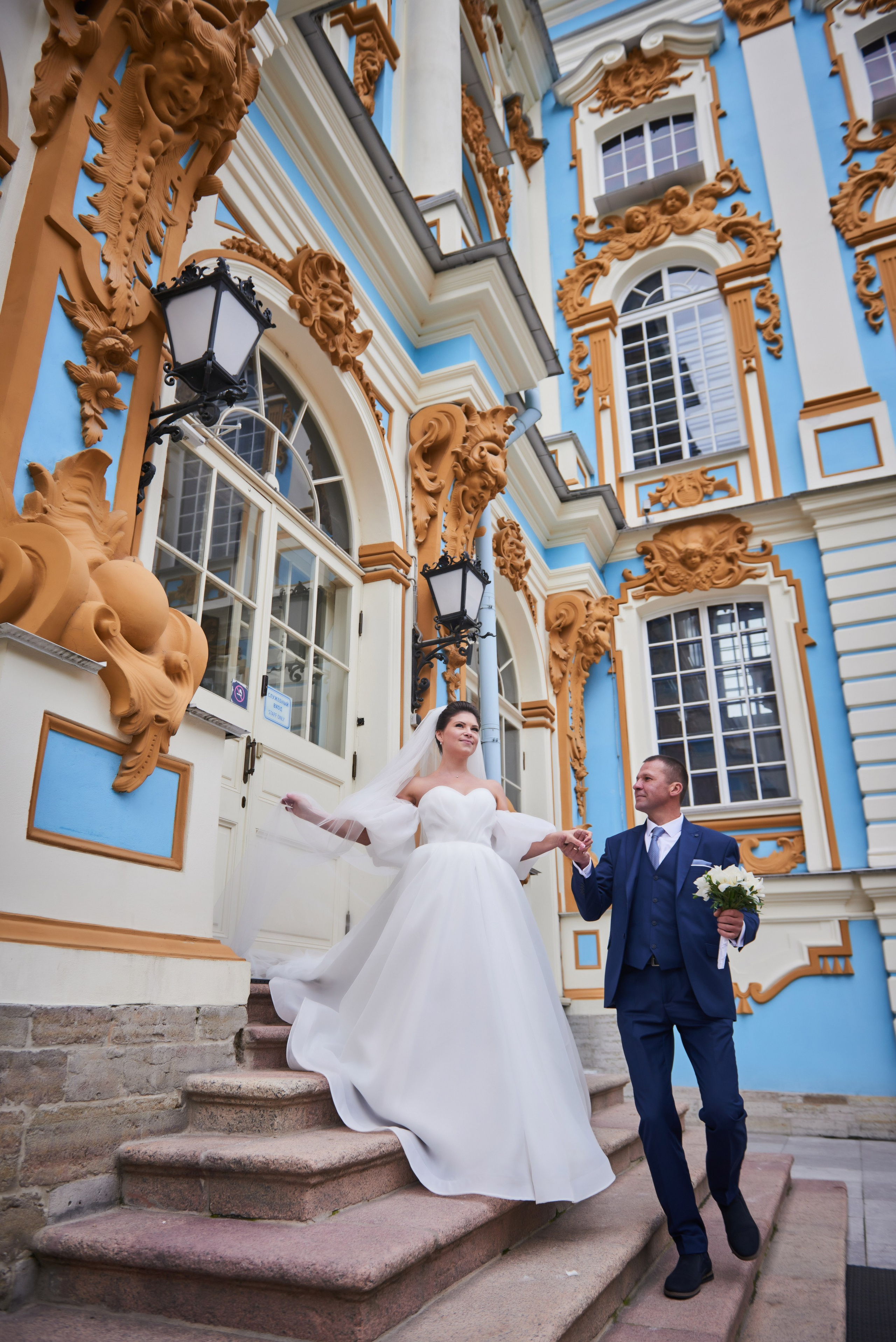 Осенняя свадебная прогулка в Екатерининском парке в Пушкине. Портретный, семейный и свадебный фотограф в Санкт-Петербурге и в Пушкине Ширяев Денис