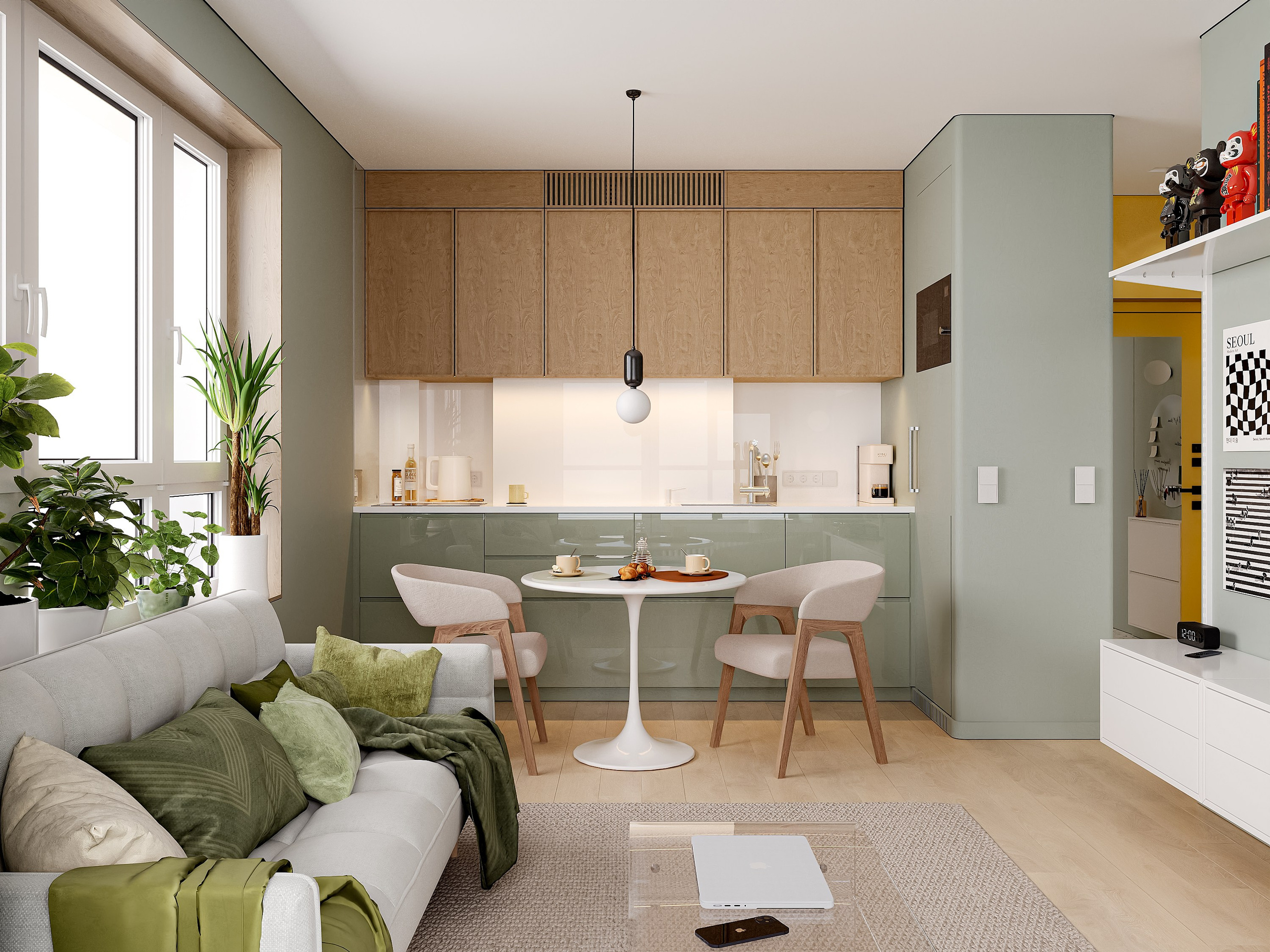 Квартира 37 м². 3Д-Визуализация Наталья Макогонова