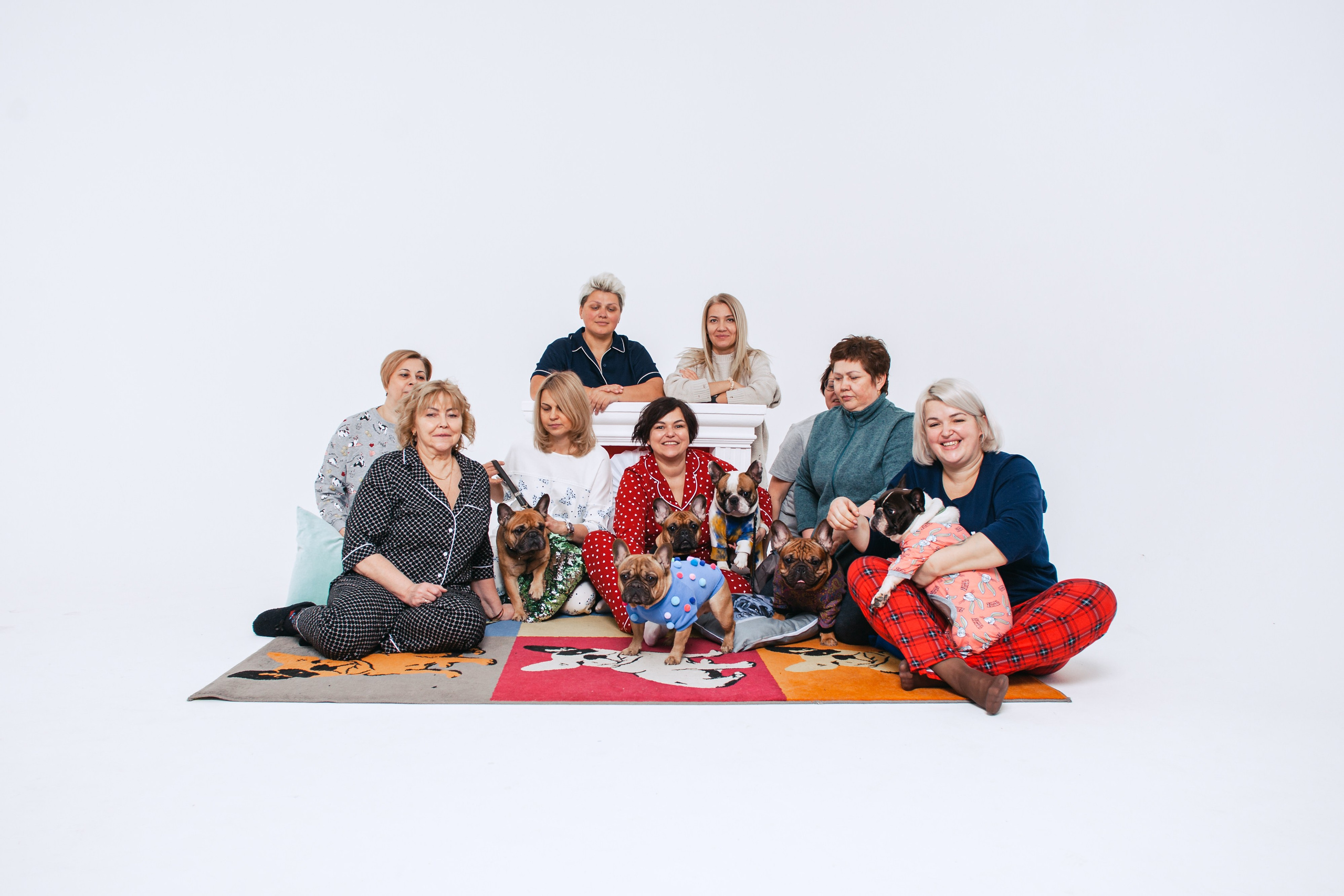 Пижамная вечеринка французских бульдогов и их хозяев. Фотограф-анималист Татьяна Степанова