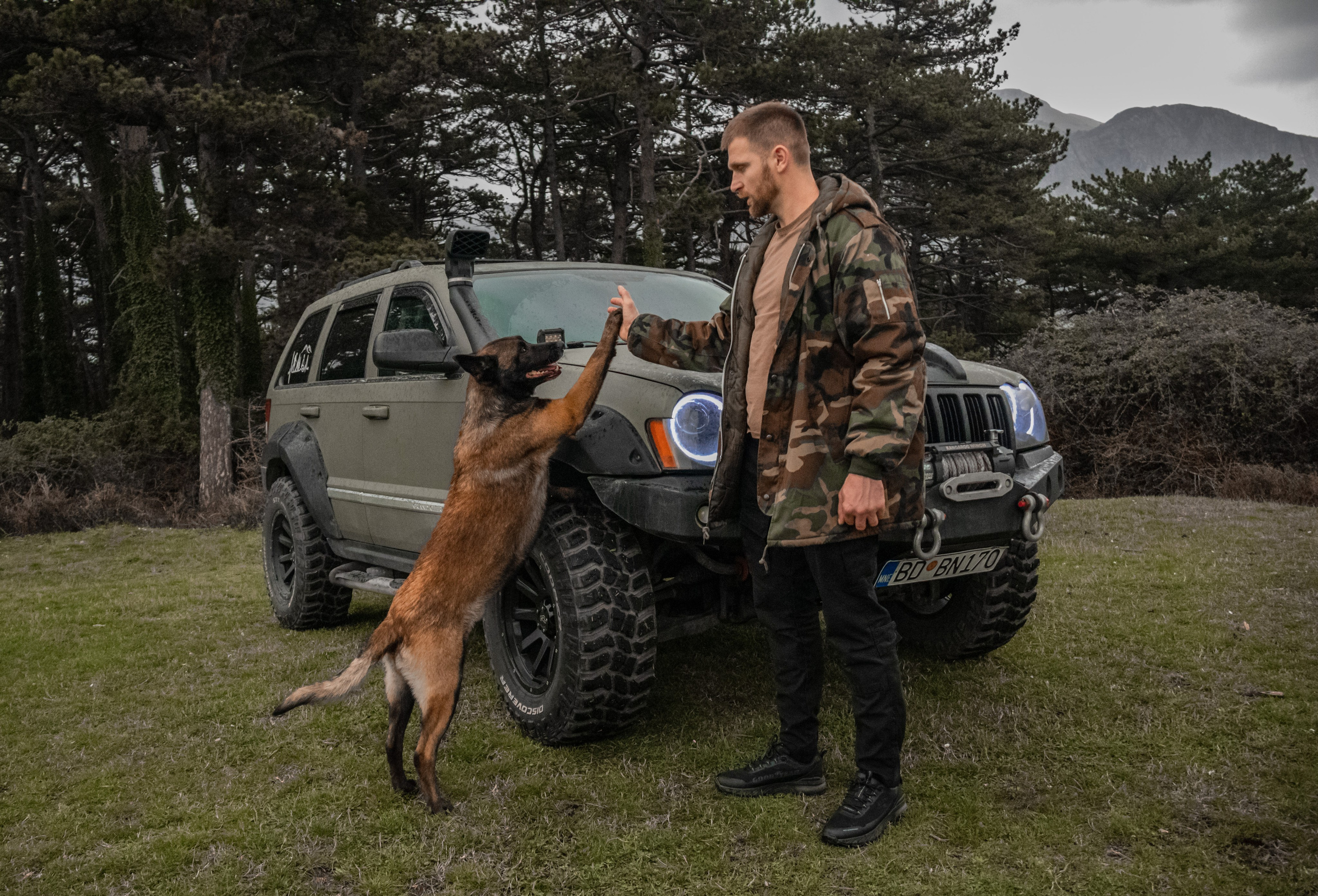 Photoshoot with a dog in Montenegro. Portrait photographer in Tivat Montenegro Katerina Kirsanova