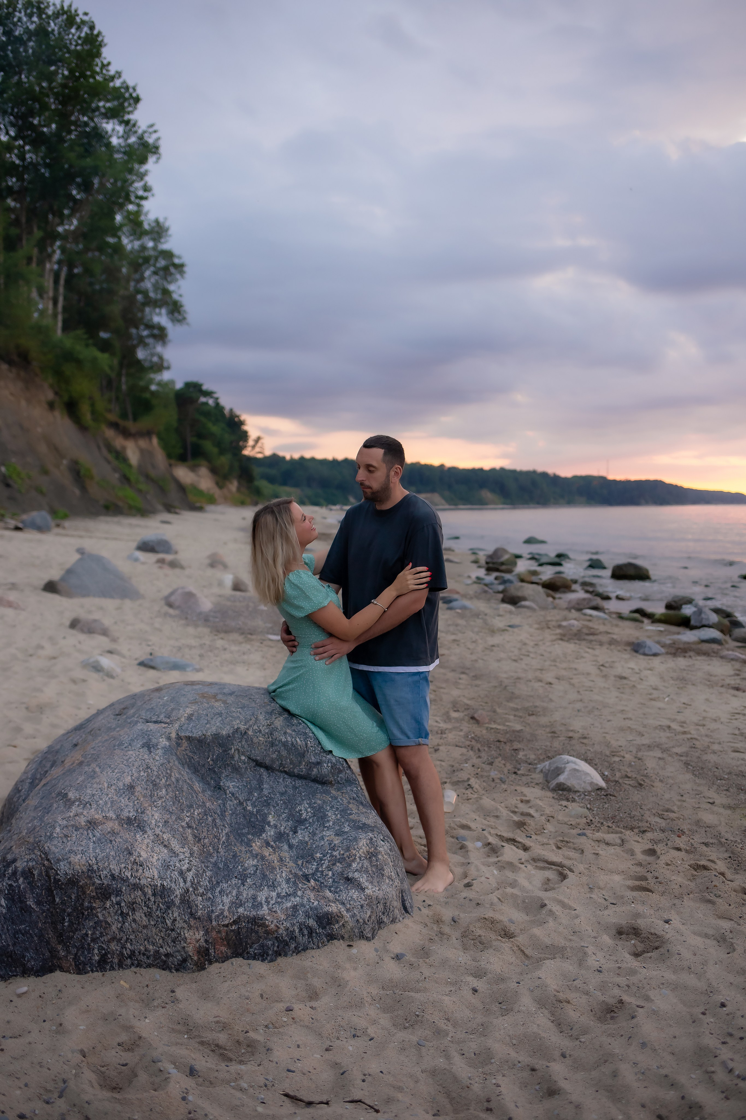 Есеня, Леня и Аня. Закат в Куликово. Фотограф в Калининграде Решетникова Алина