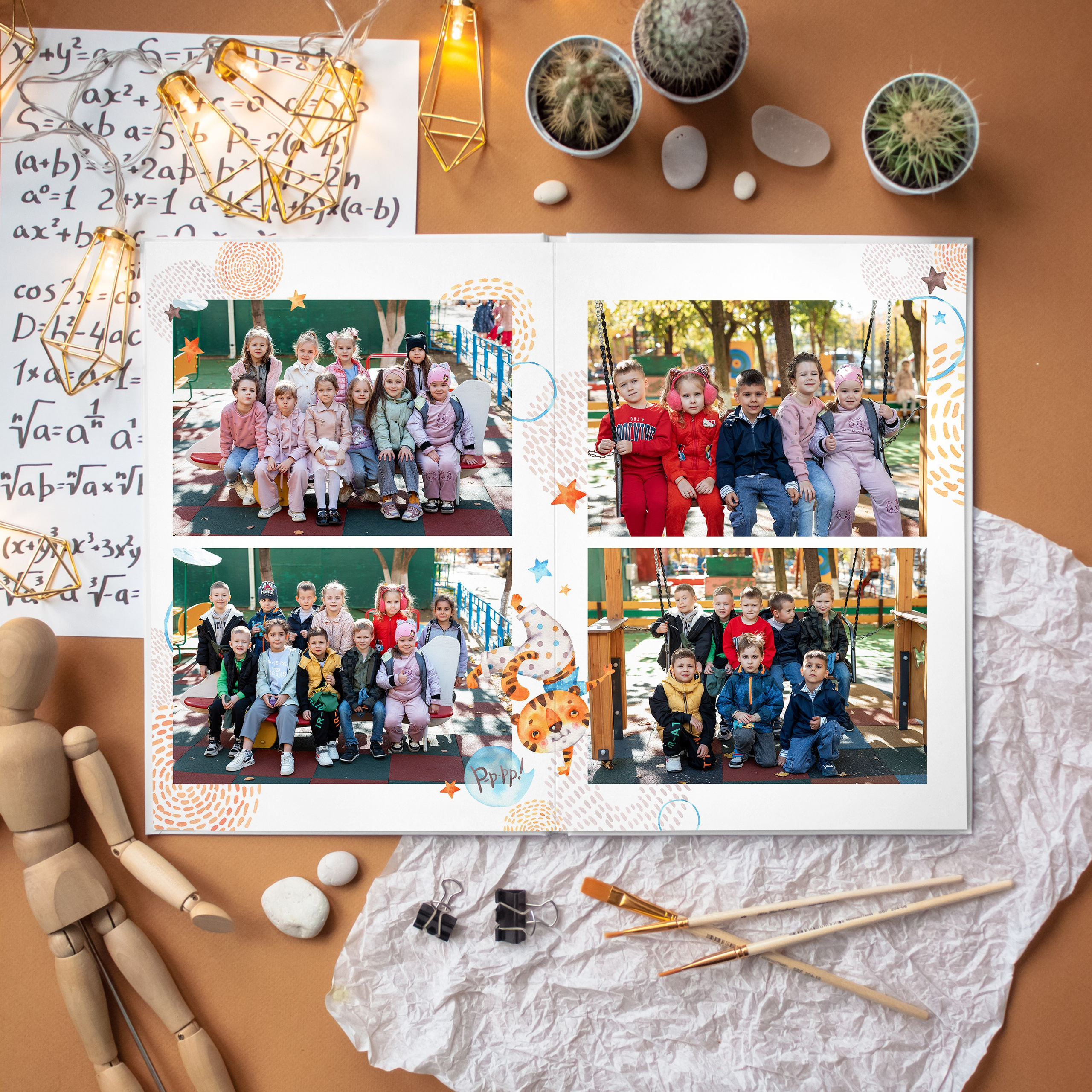 Детские садики (4 разворота) ТИГРЯТА. ФОТОГРАФ ВЫПУСКНЫХ АЛЬБОМОВ в Краснодаре Ворчик Татьяна