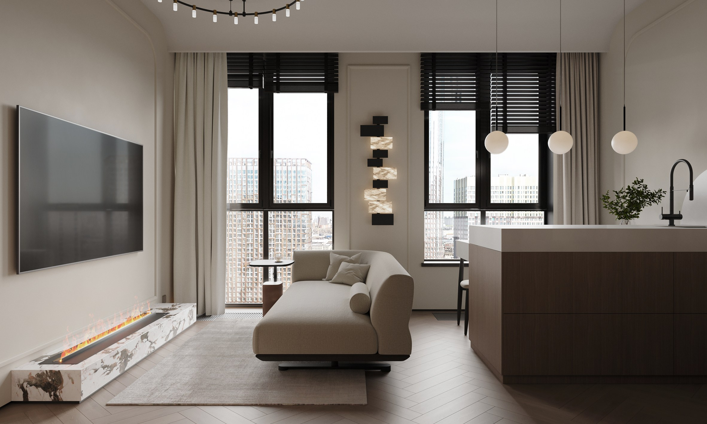 ЖК Sydney city Дизайн Мария Попова. 3D визуализатор интерьеров Ксения Жарко