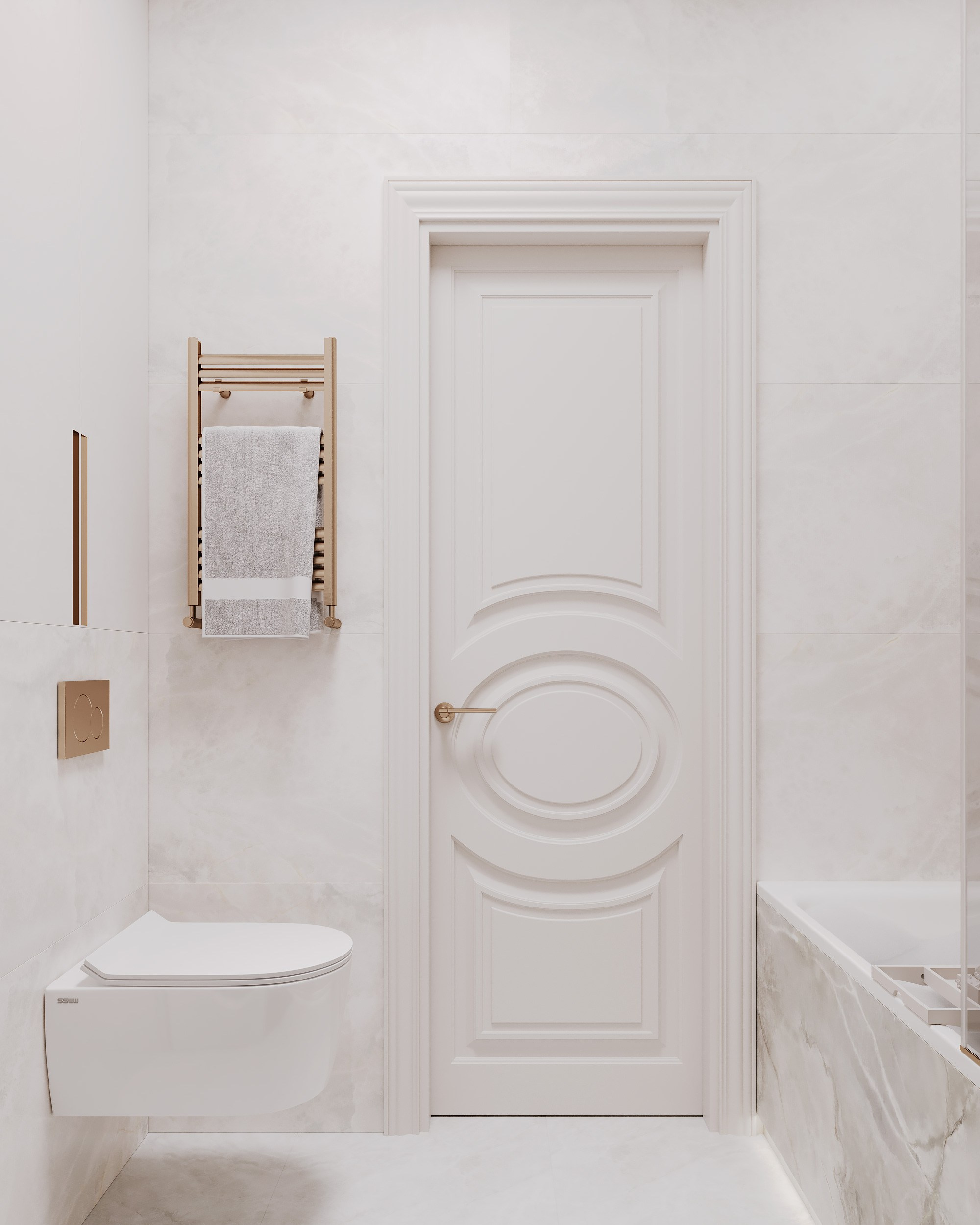 Blue Classic. Дизайн интерьера | 3D визуализация | Миланская Марина