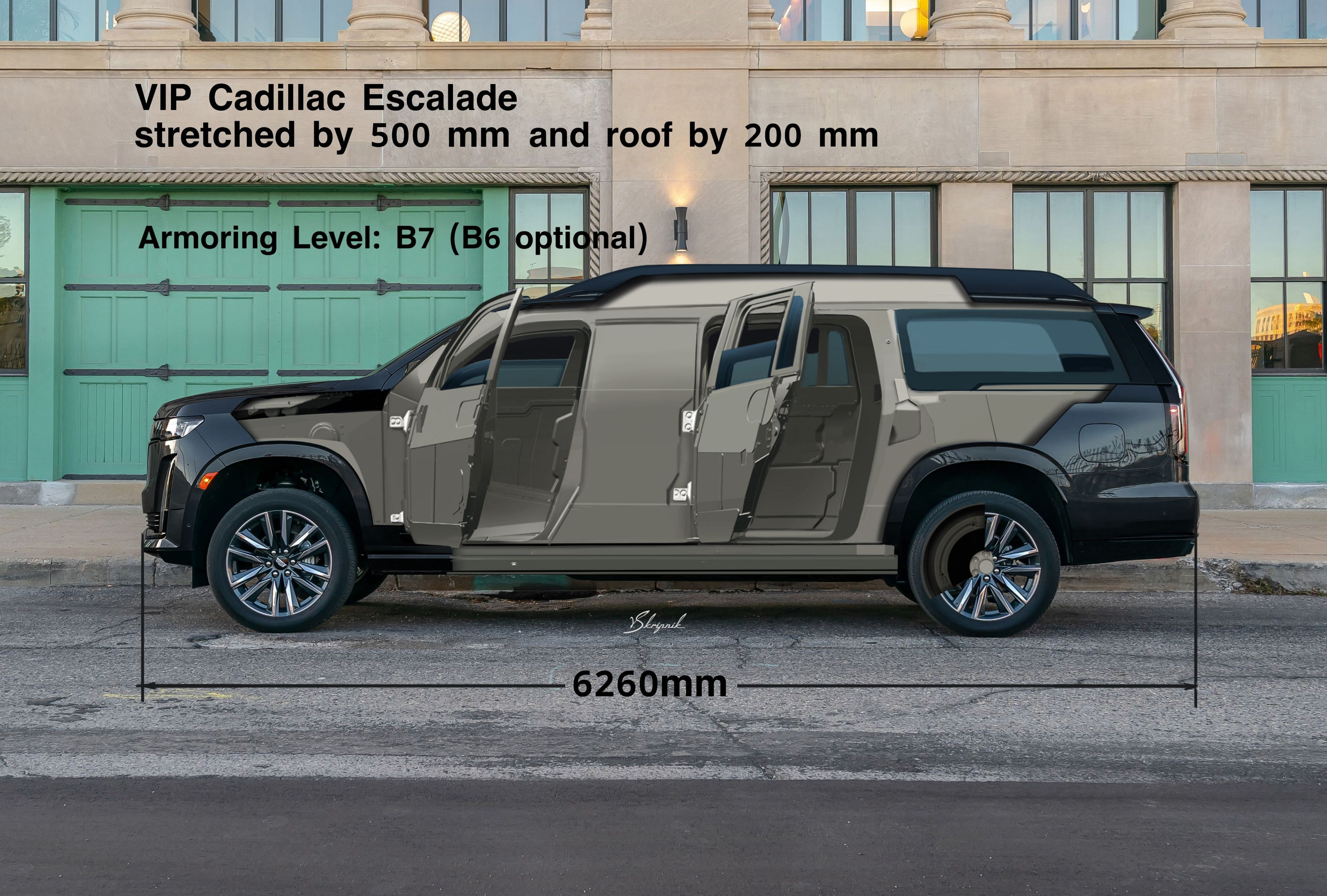 Cadillac Escalade +500mm. Design Yachts and Cars