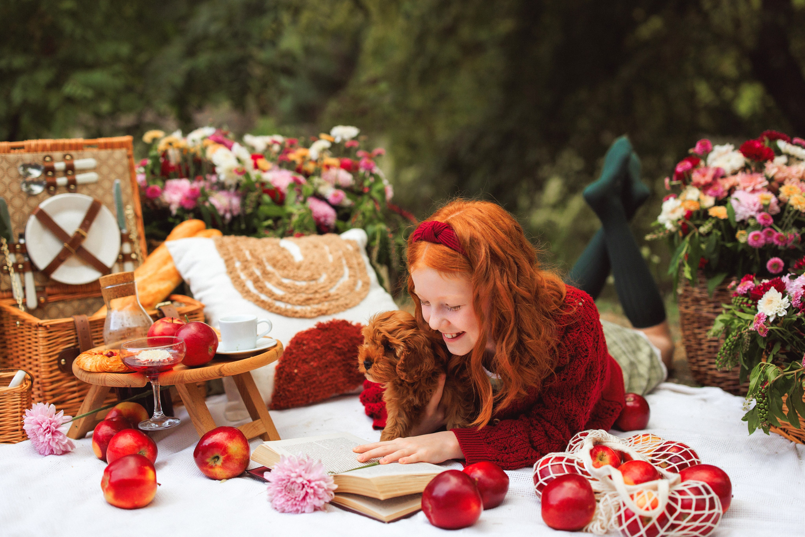 Фотосессия «Пикник», Хризантемы и Яблоки. Семейный и детский фотограф в Краснодаре Анна Трашкова