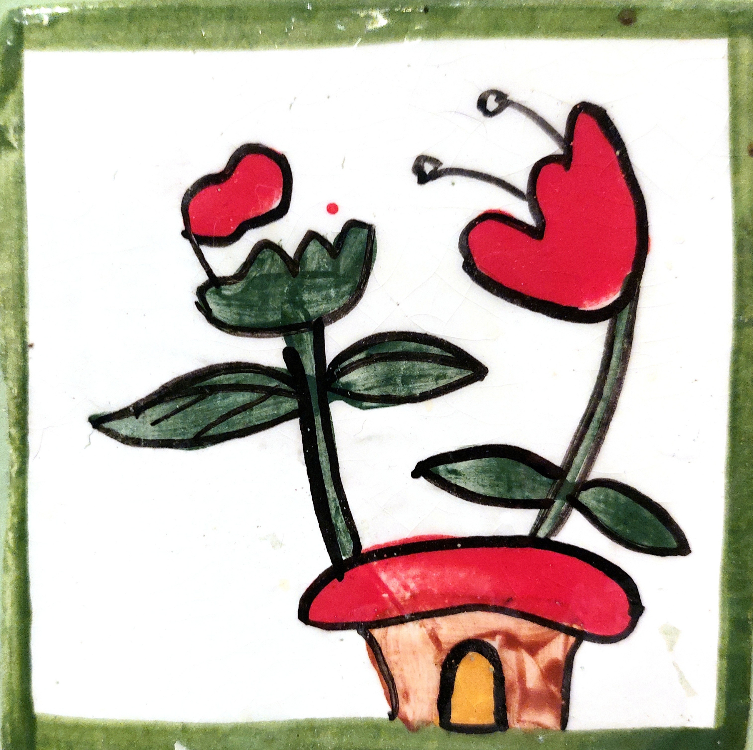 Много плиток-цветочков. Керамика с историей. Елена Рогалёва