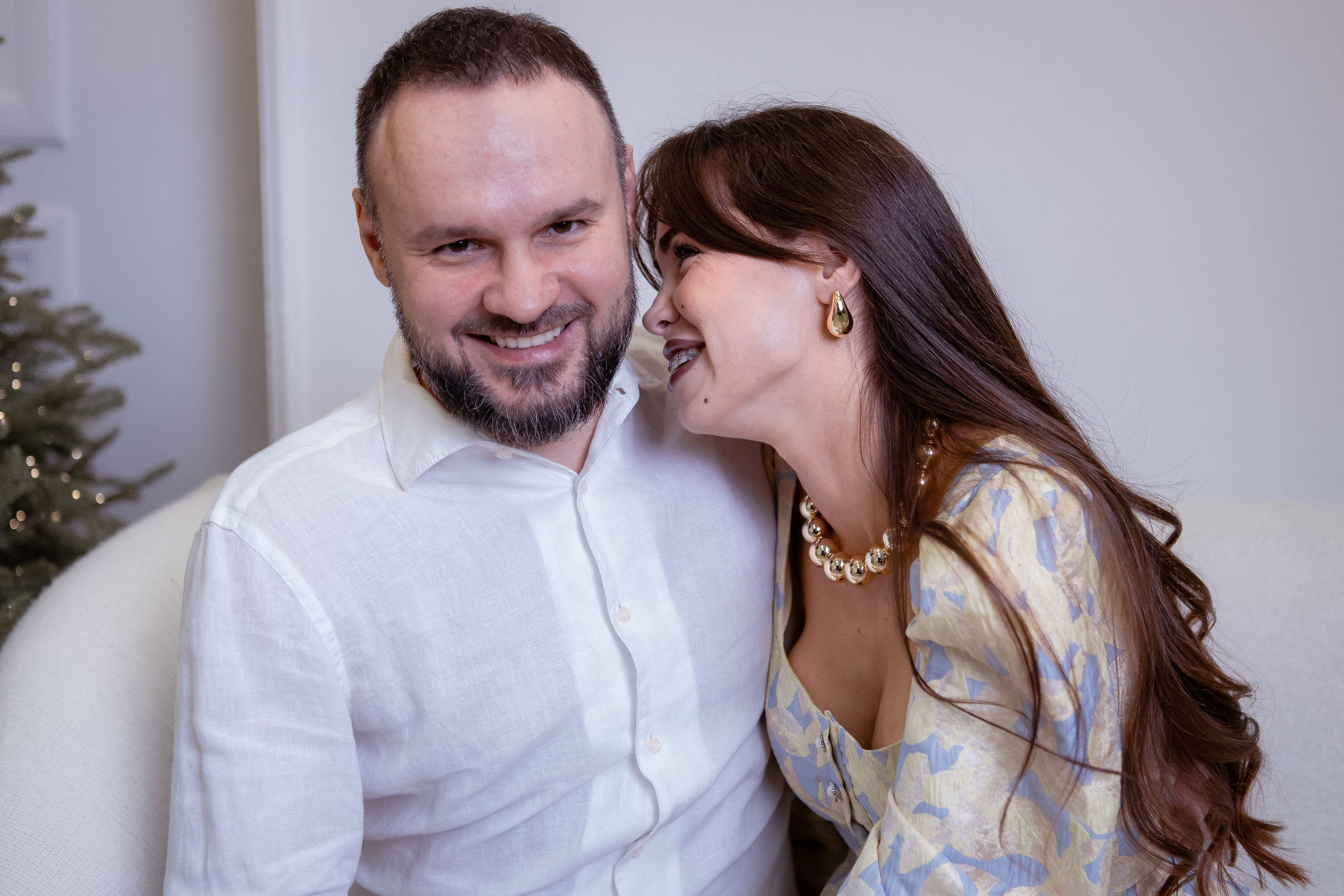 Семейная новогодняя фотосессия в фотостудии. Свадебный фотограф в Москве