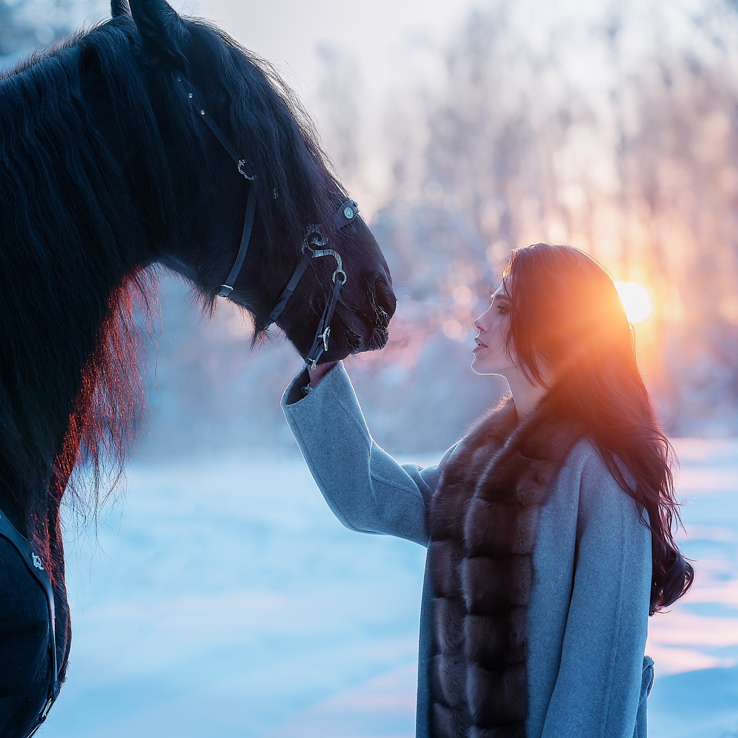 Женский портрет с лошадью. Фотограф Кочнова Диана город Владивосток