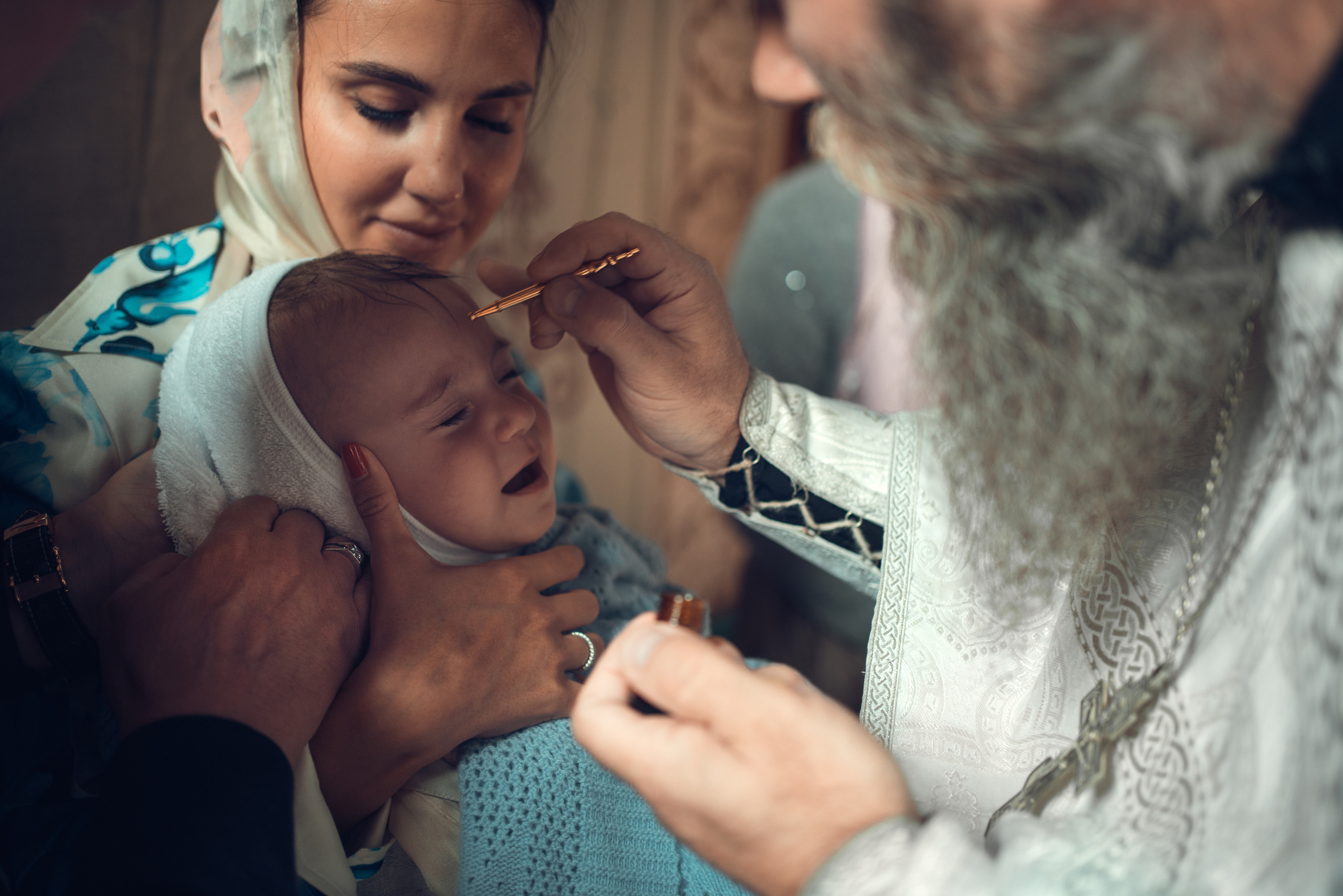 Крещение Даниила. Храм Иоанна Предтечи в Горках-8. Фотограф на Крещение в Москве Ткач Елена